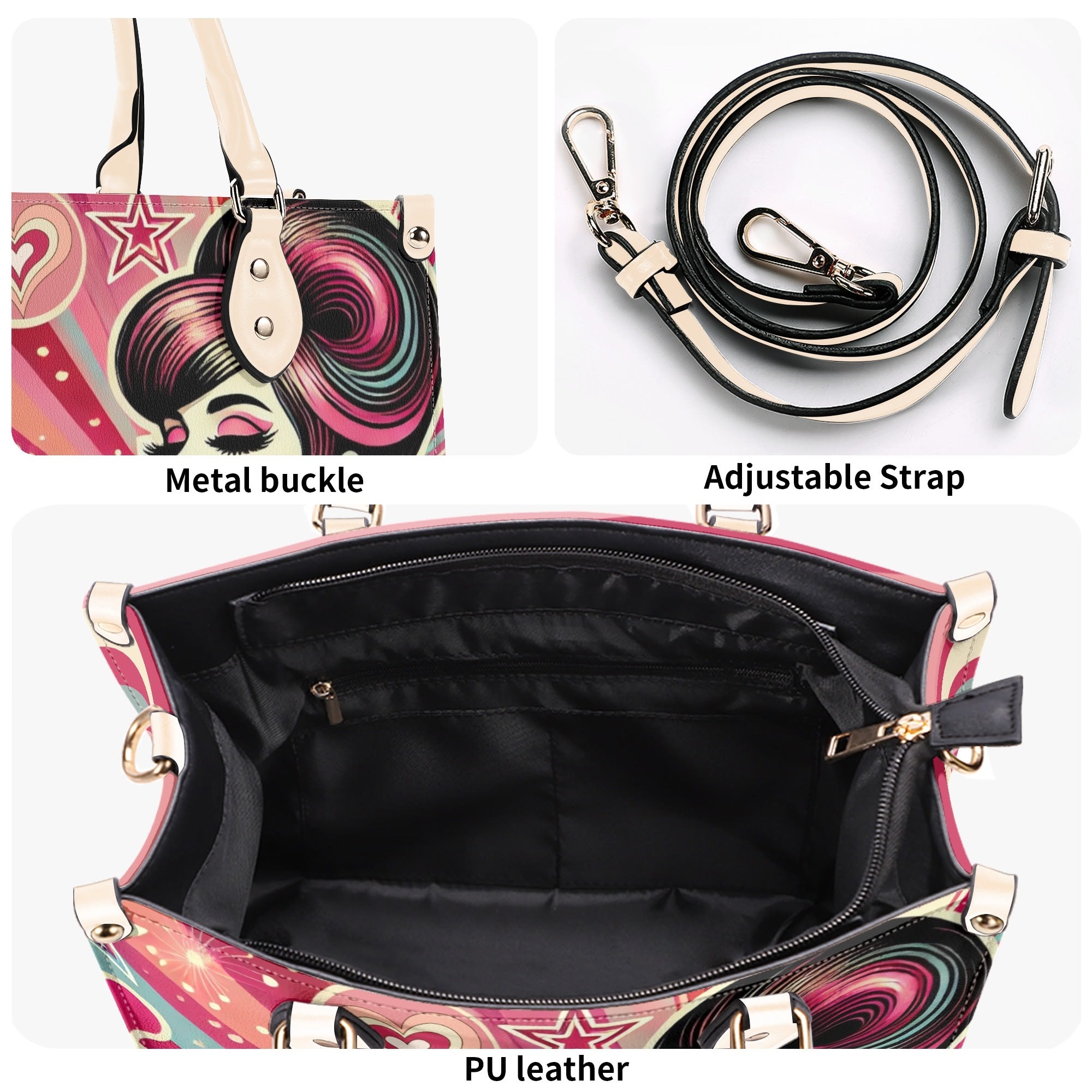 Retro 60s Mod Love Funky Fun Trendy Handbag Shoulder Bag for Mod Gals - Mid Century Modern Gal