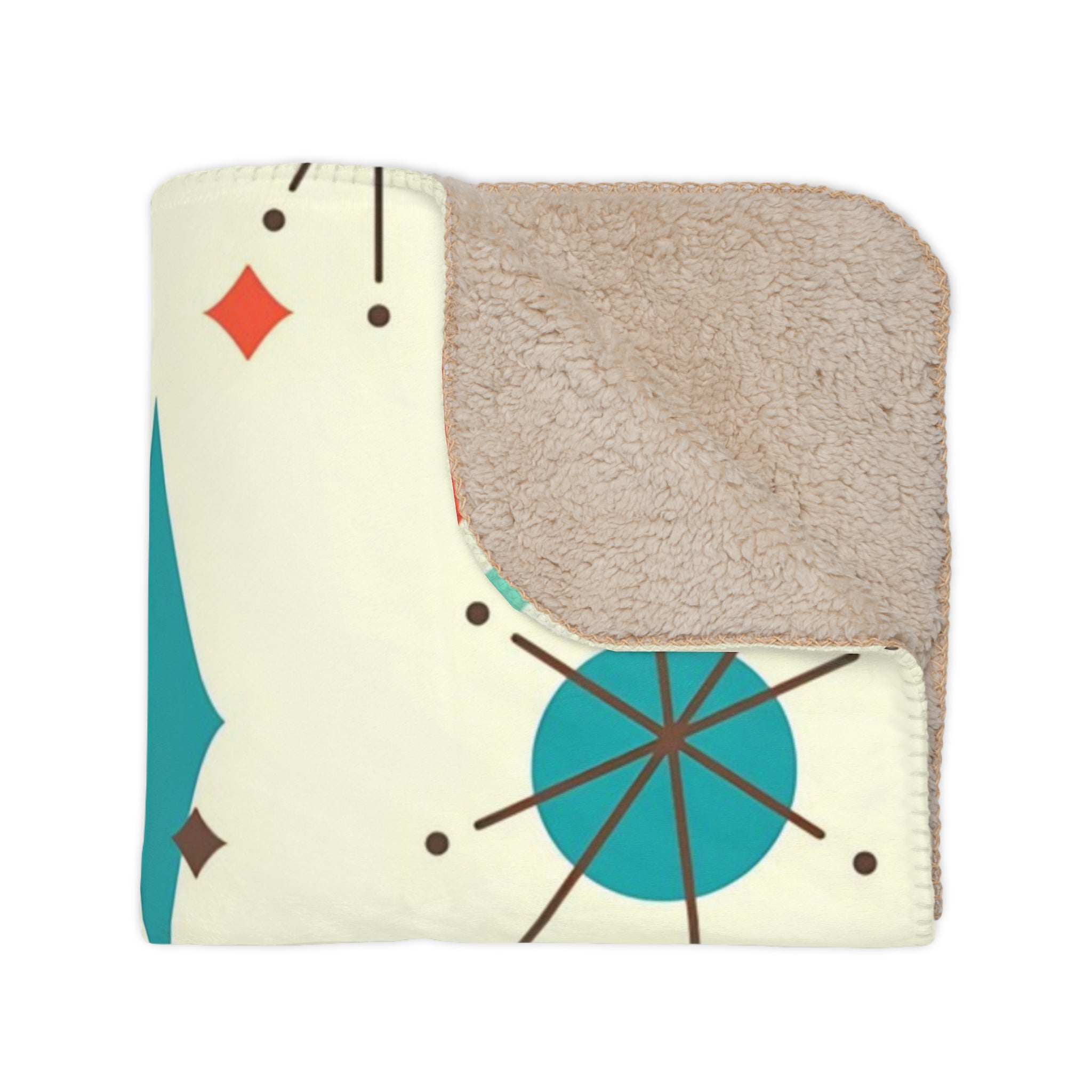 Mid Century Modern Christmas Franciscan Starburst Vintage Couple Cozy Holiday Blanket – &