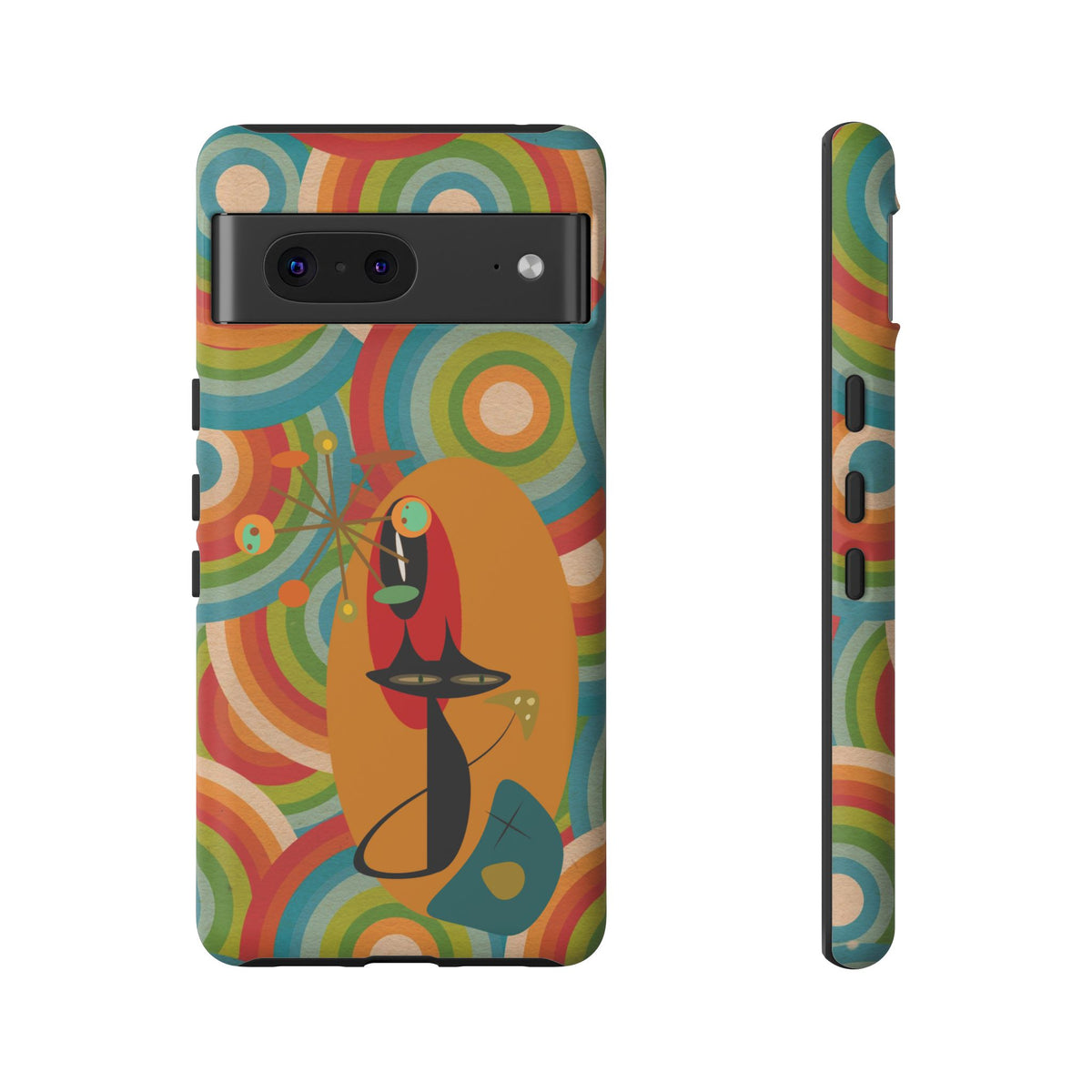 Atomic Cat, Retro 70's Pattern, MCM Smart Phone Tough Phone Case