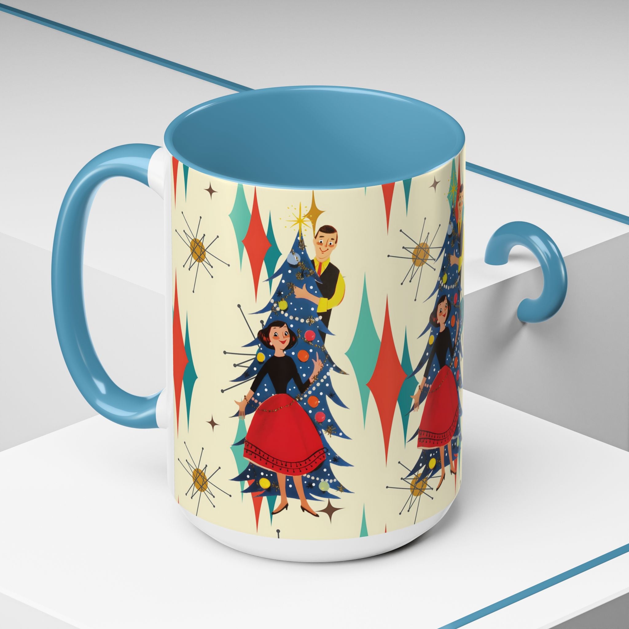 Mid Century Modern 50s Kitsch Christmas Starburst Coffee Mug - Mid Century Modern Gal