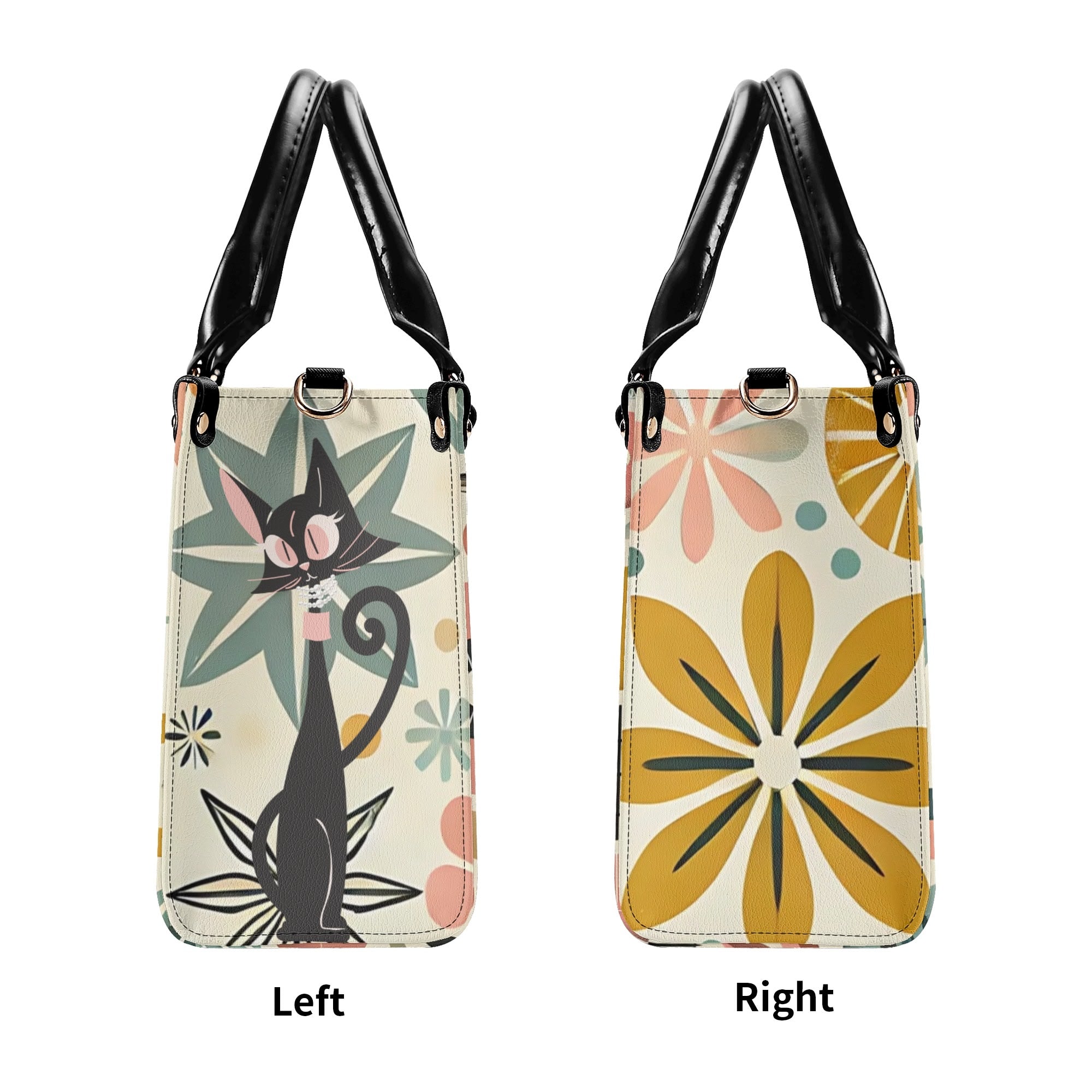 Mid Century Modern Gal Signature Atomic Cat, Atomic Kitschy Handbag, Shoulder Bag - Mid Century Modern Gal
