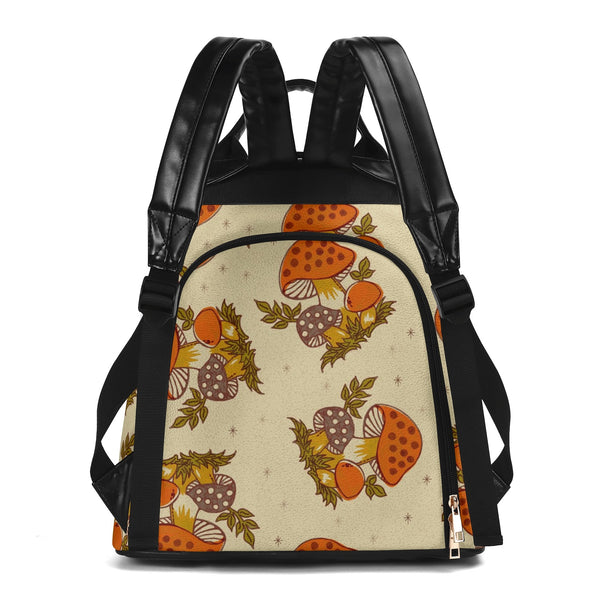 Merry Mushroom Groovy Mod 70s Travel Backpack