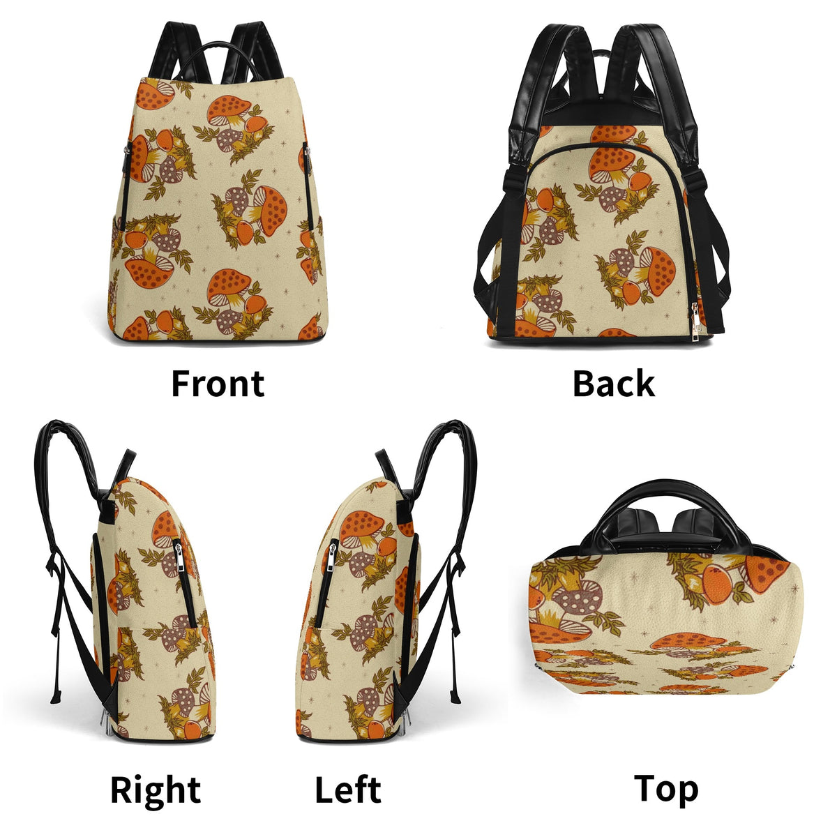 Merry Mushroom Groovy Mod 70s Travel Backpack - Mid Century Modern Gal