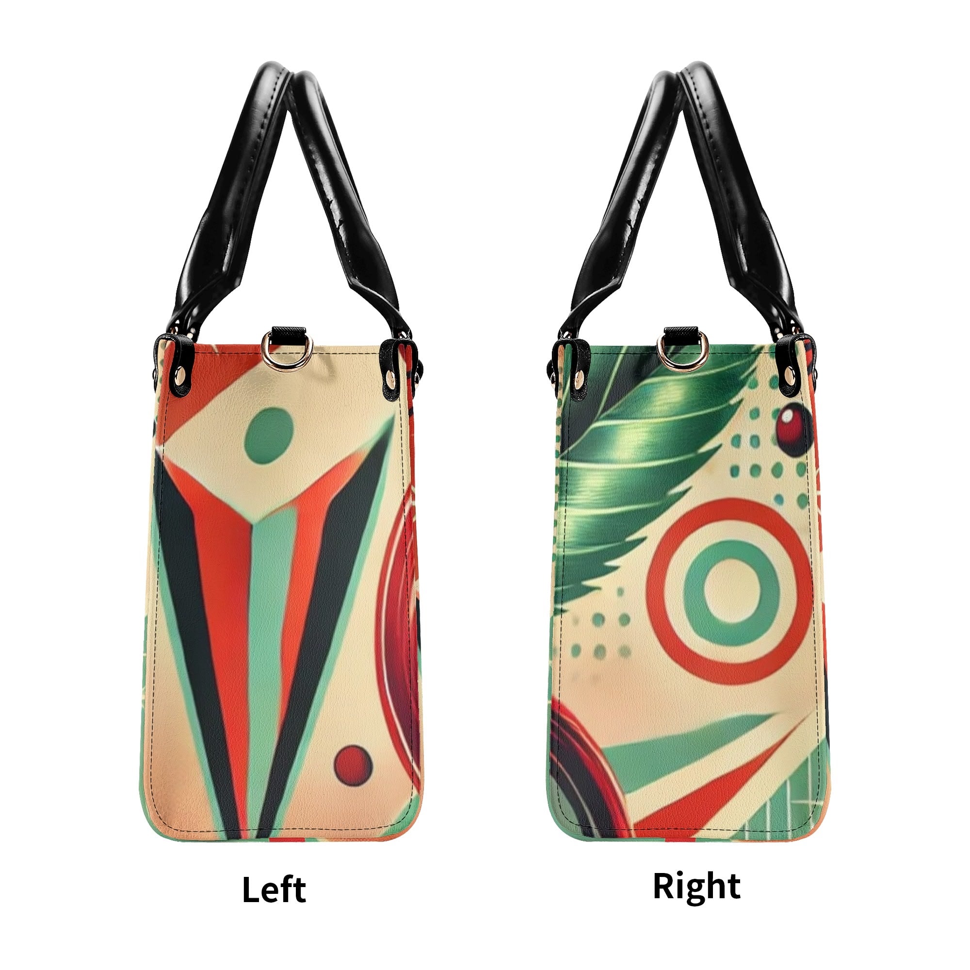 Retro Cherry Print Handbag Mid Century Modern Gal Signature Atomic Cat, Atomic Kitschy Handbag, Shoulder Bag - Mid Century Modern Gal