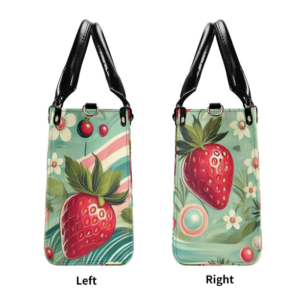Strawberry Purse, Mid Century Modern Gal Atomic Cat, Atomic Kitschy Handbag, Shoulder Bag