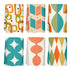 Mid Century Modern Kitchen, Bath Hand Towels Orange Teal Mustard Yellow - Mid Century Modern Gal