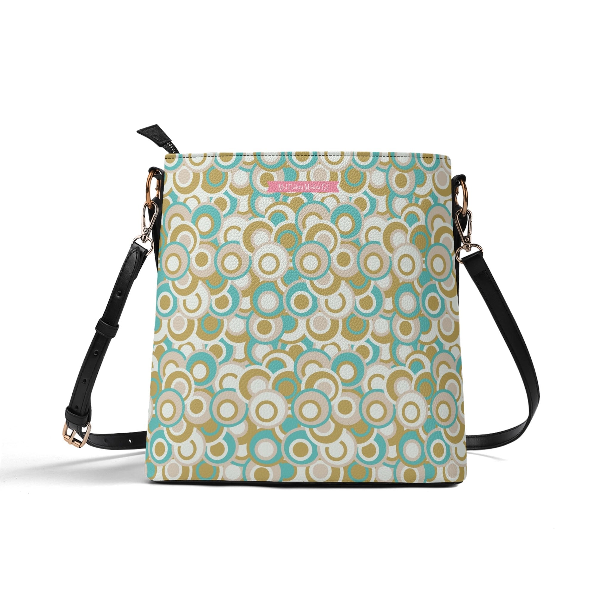 Anthropomorphic Catepillar Garden Pixies, Retro Mod 60s Bucket Bag - Mid Century Modern Gal