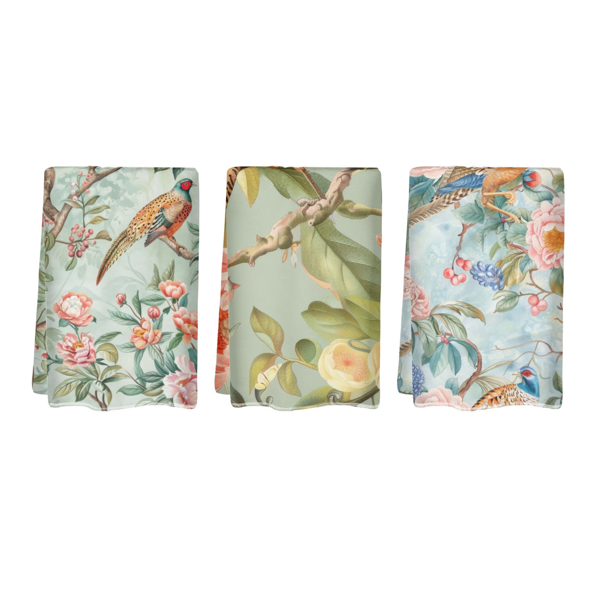 Chinoiserie Bathroom, Kitchen Floral Elegant Handtowels - Mid Century Modern Gal