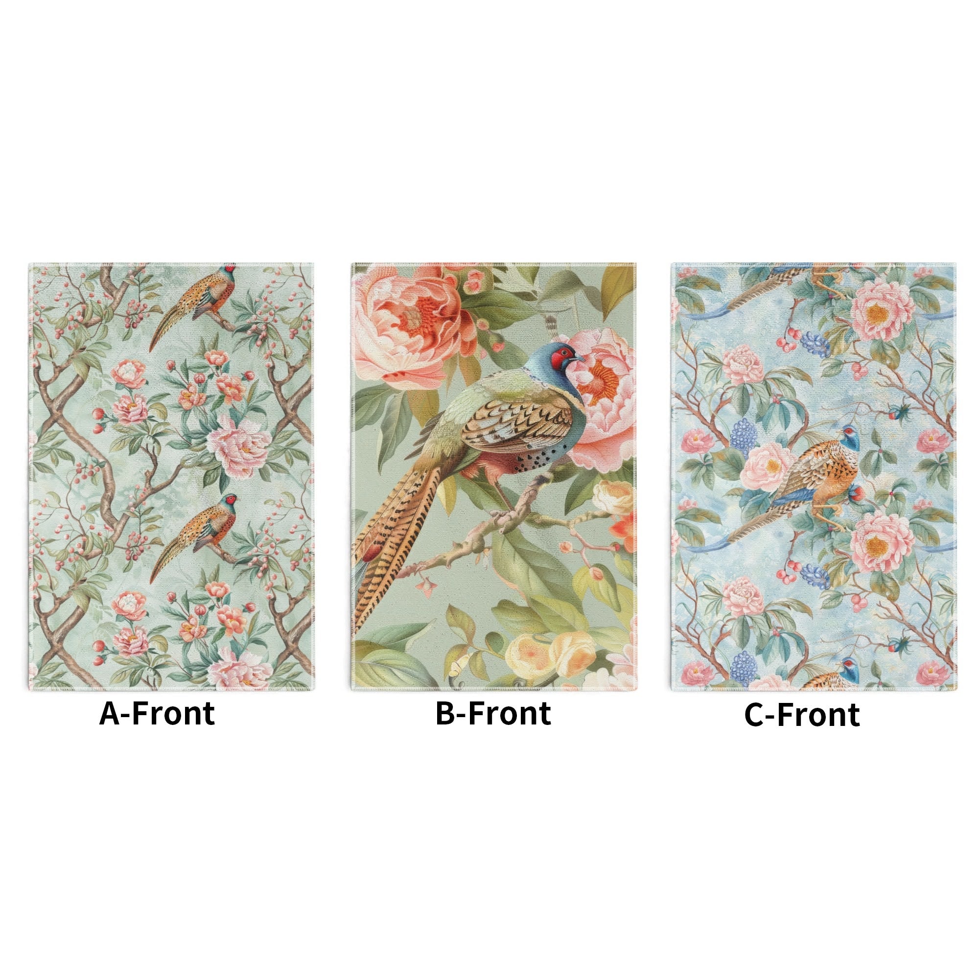 Chinoiserie Bathroom, Kitchen Floral Elegant Handtowels - Mid Century Modern Gal