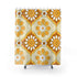 70s Flower Power Groovy Retro Bold Floral, Golden Yellow, Brown  MCM Shower Curtain - Mid Century Modern Gal