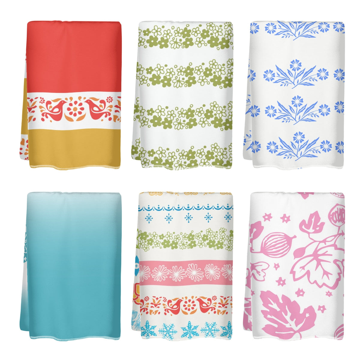 Pyrex Towel Collections, Pyrex Lover, Kitchen Bath, Pyrex Patterned Set Of 6 Towels - Mid Century Modern Gal