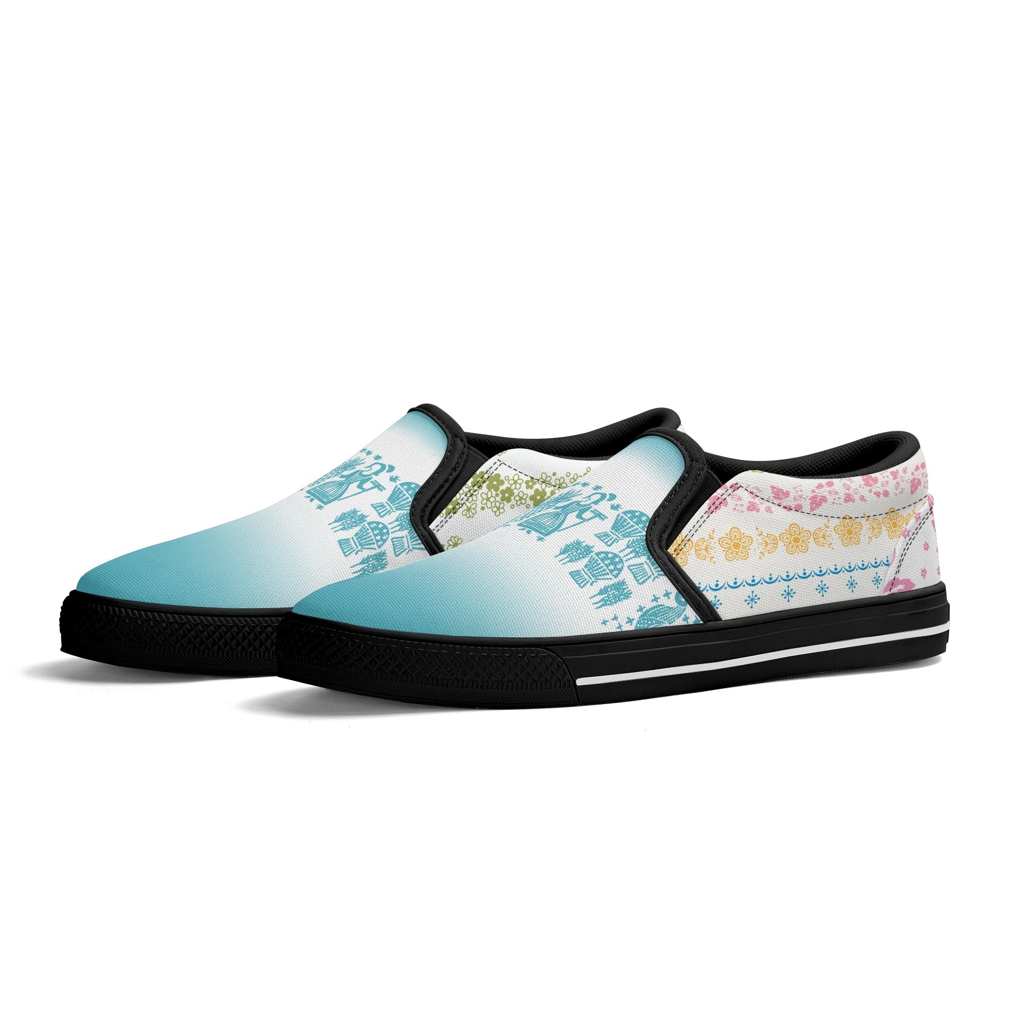 Pyrex Lover Retro Groovy Mod Canvas Loafer Shoes With Kitschy Fun Pyrex Patterns - Mid Century Modern Gal