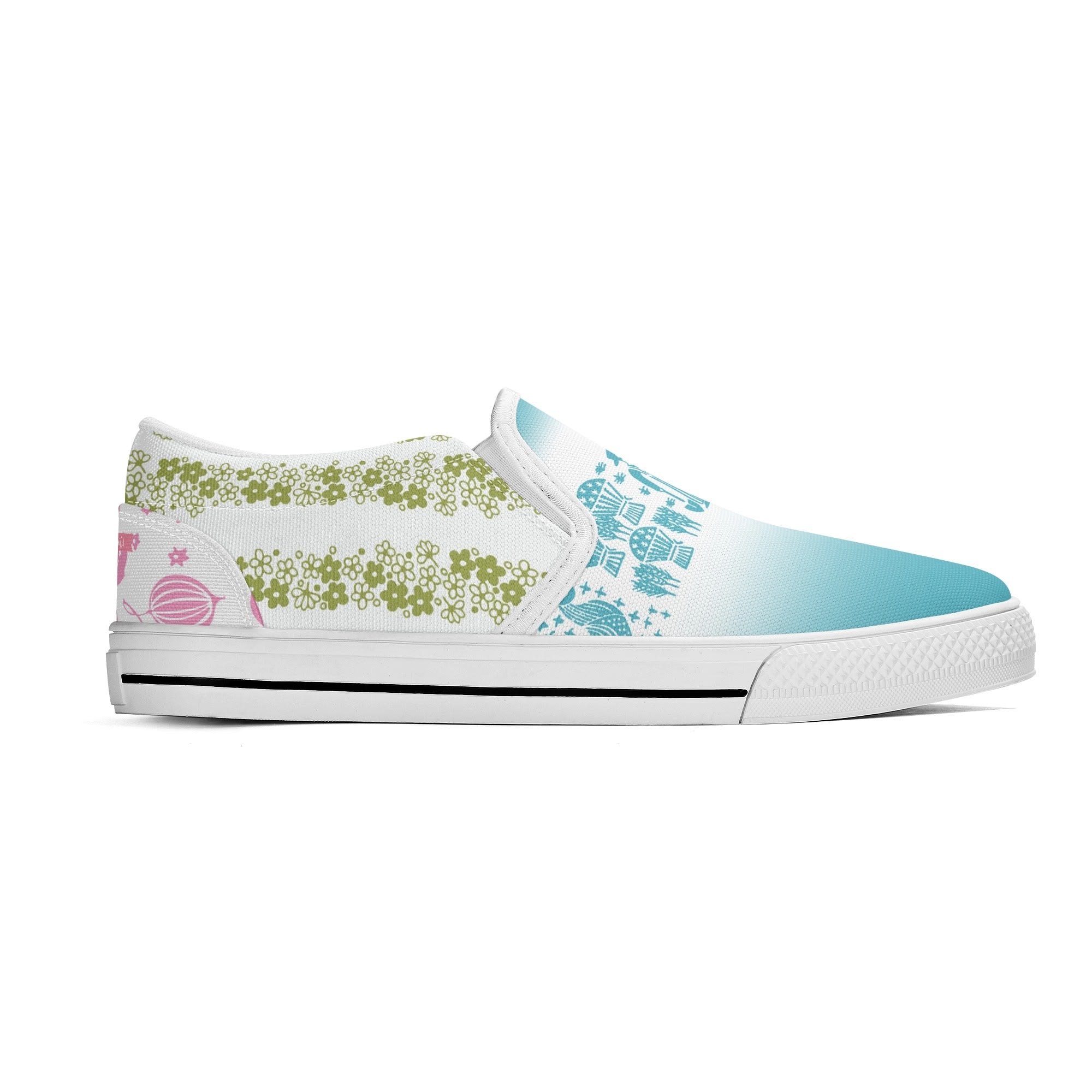 Pyrex Lover Retro Groovy Mod Canvas Loafer Shoes With Kitschy Fun Pyrex Patterns - Mid Century Modern Gal