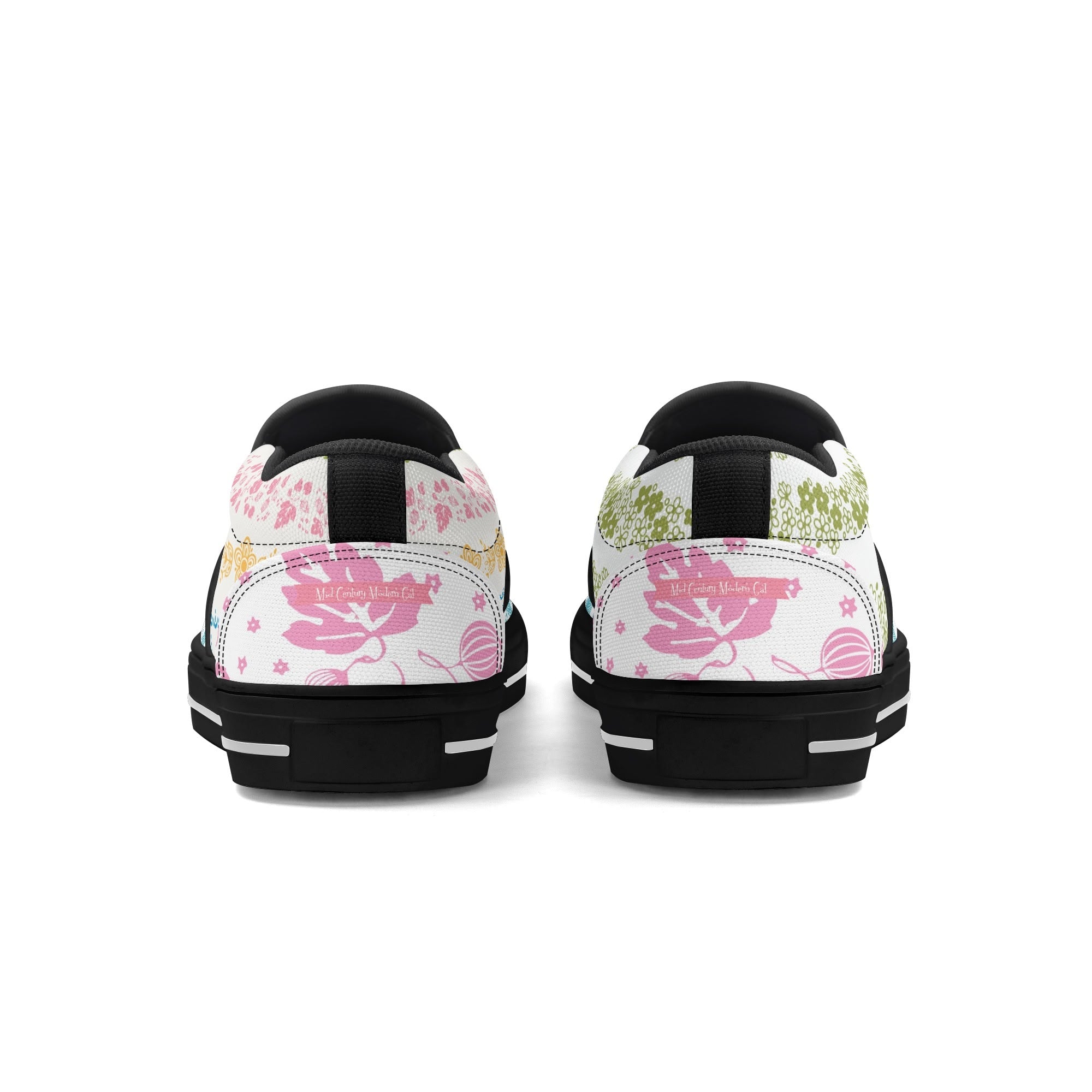Pyrex Lover Retro Groovy Mod Canvas Loafer Shoes With Kitschy Fun Pyrex Patterns - Mid Century Modern Gal