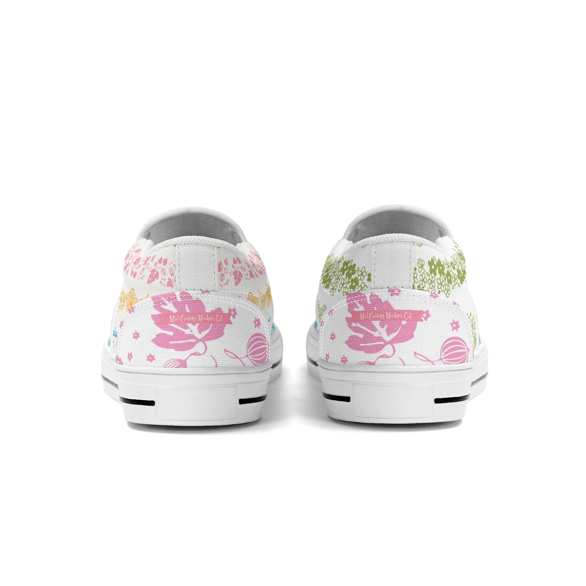 Pyrex Lover Retro Groovy Mod Canvas Loafer Shoes With Kitschy Fun Pyrex Patterns - Mid Century Modern Gal