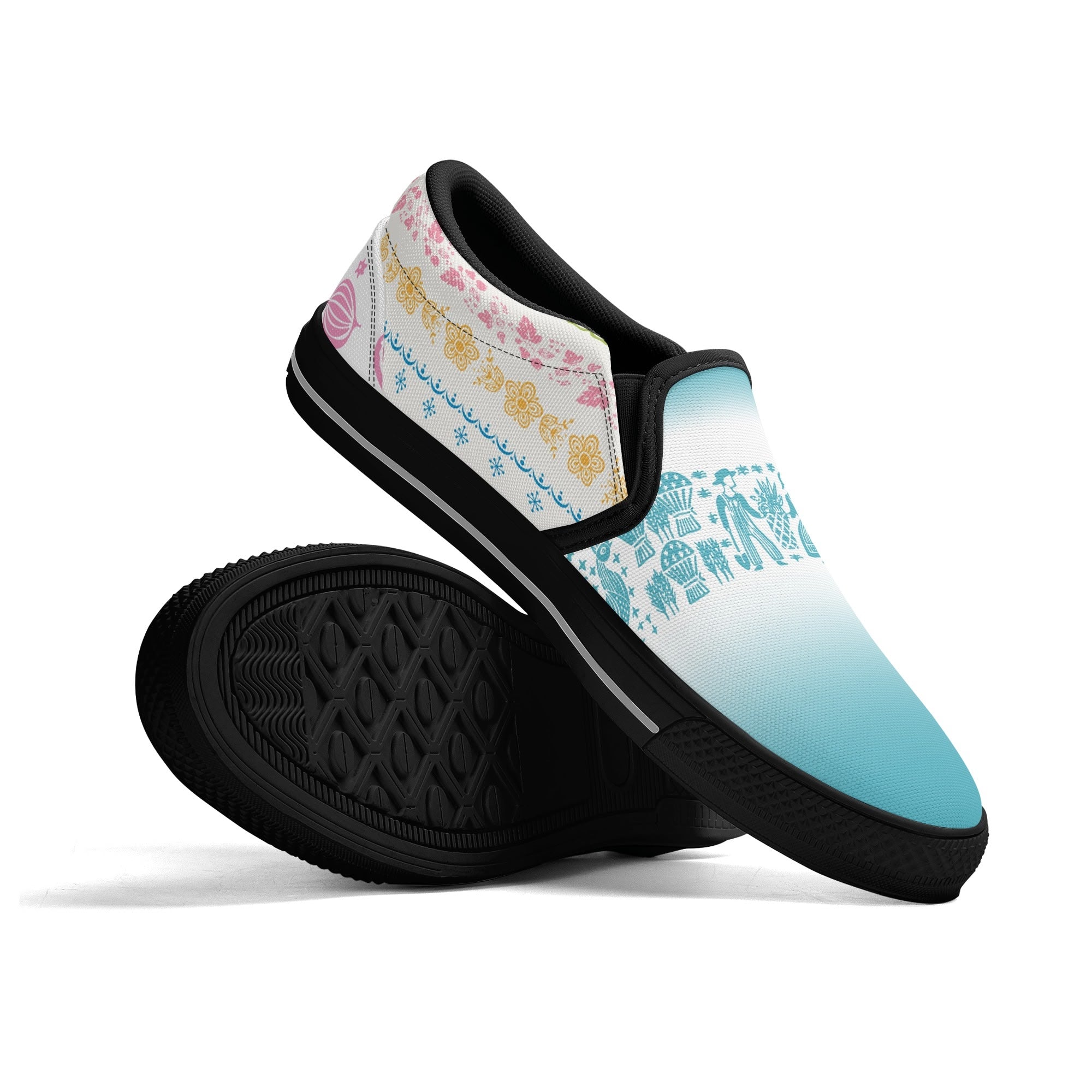 Pyrex Lover Retro Groovy Mod Canvas Loafer Shoes With Kitschy Fun Pyrex Patterns - Mid Century Modern Gal