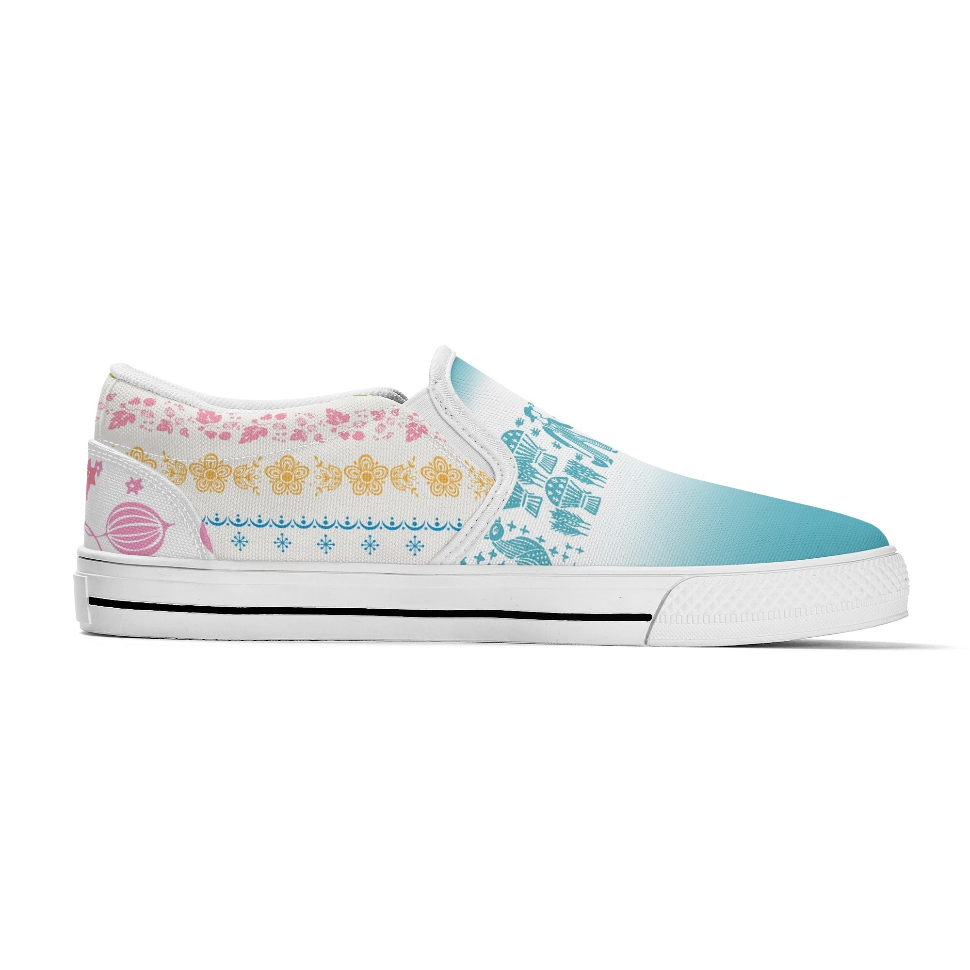 Pyrex Lover Retro Groovy Mod Canvas Loafer Shoes With Kitschy Fun Pyrex Patterns - Mid Century Modern Gal