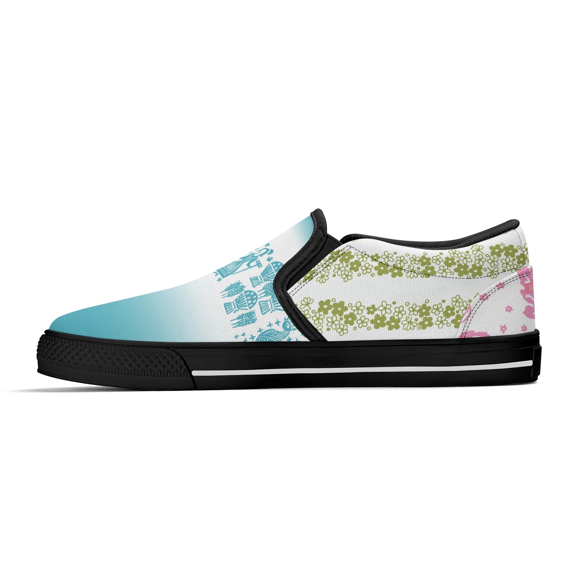 Pyrex Lover Retro Groovy Mod Canvas Loafer Shoes With Kitschy Fun Pyrex Patterns - Mid Century Modern Gal