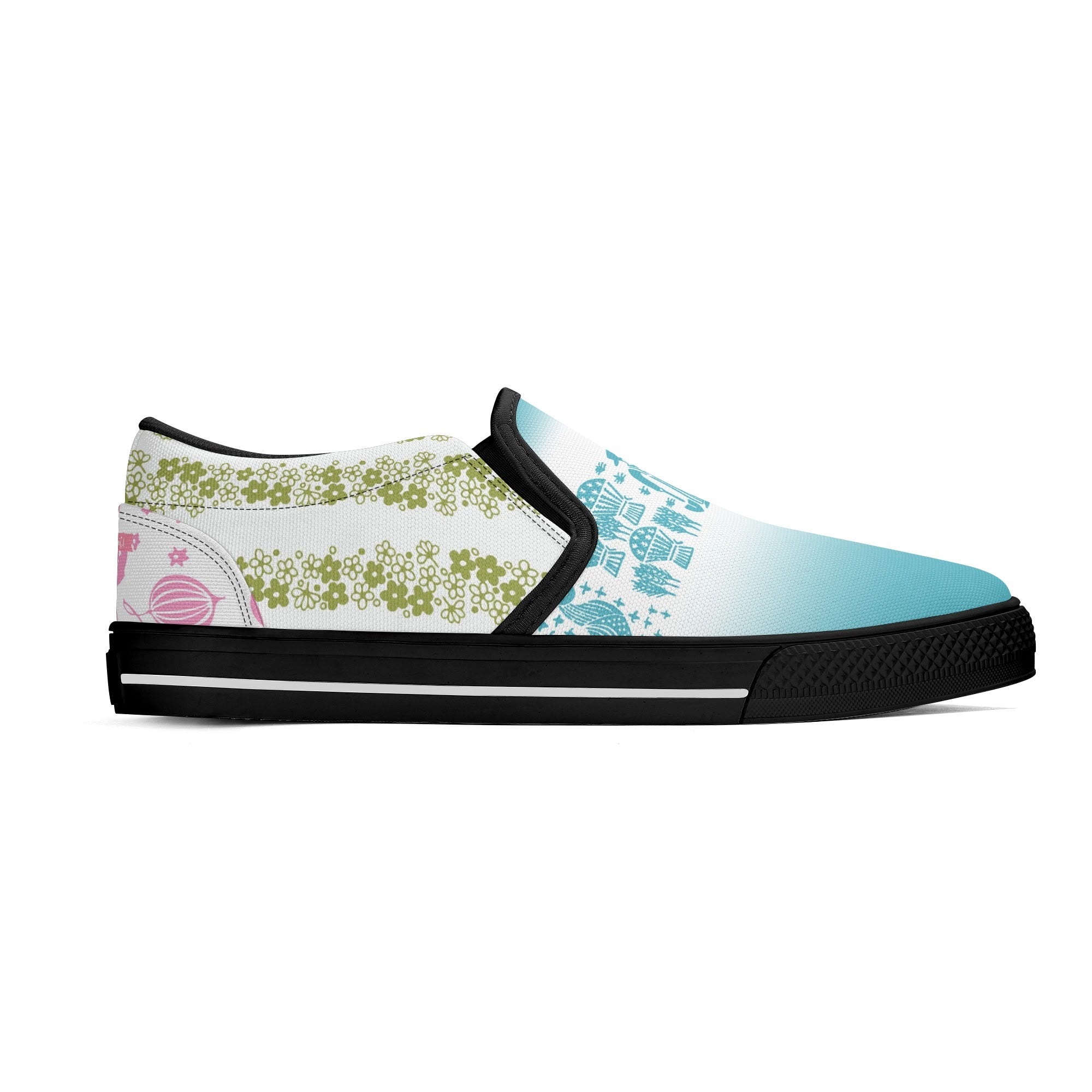 Pyrex Lover Retro Groovy Mod Canvas Loafer Shoes With Kitschy Fun Pyrex Patterns - Mid Century Modern Gal