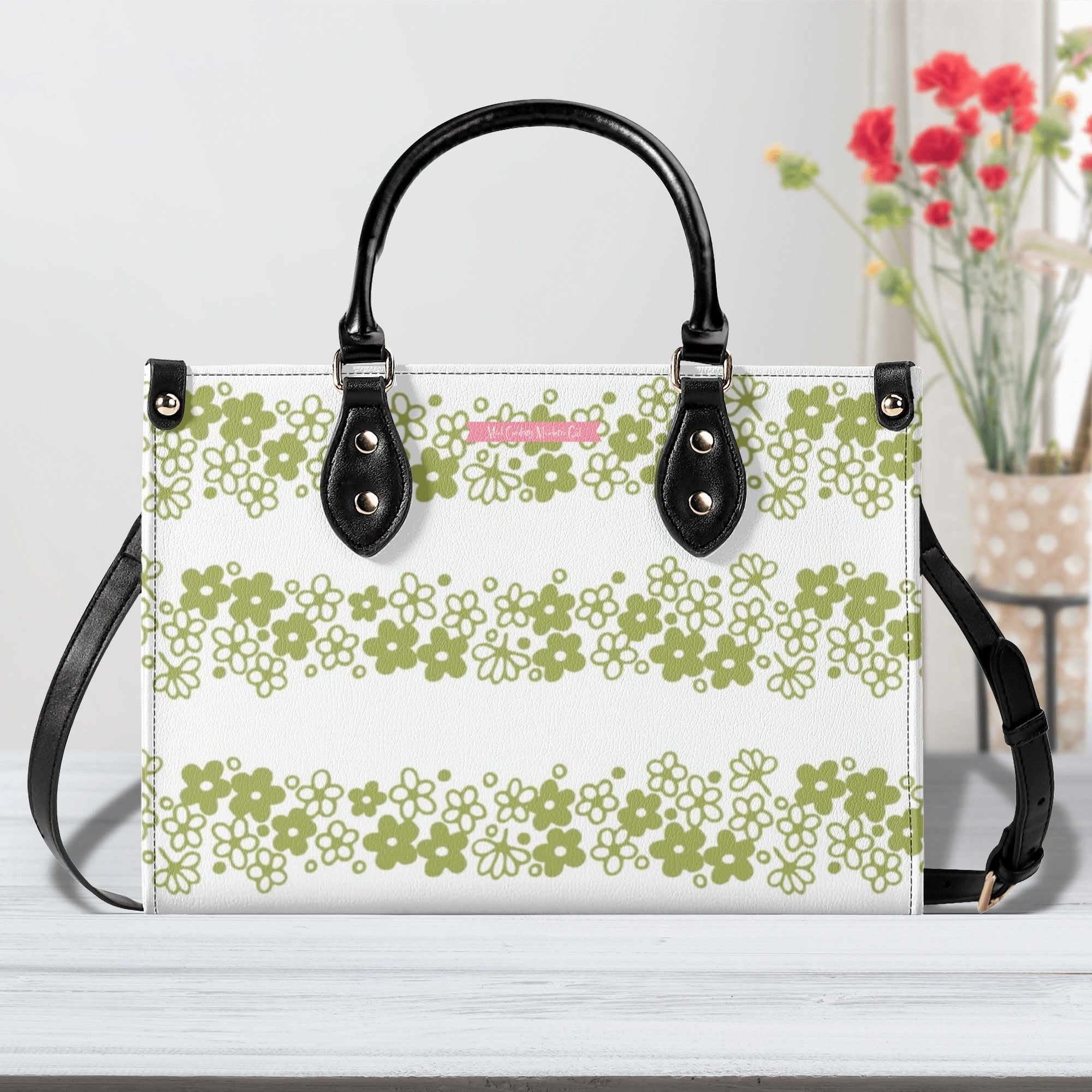 Spring Blossom Crazy Daisy Retro Pyrex Lover Kitschy Mod Handbag - Mid Century Modern Gal