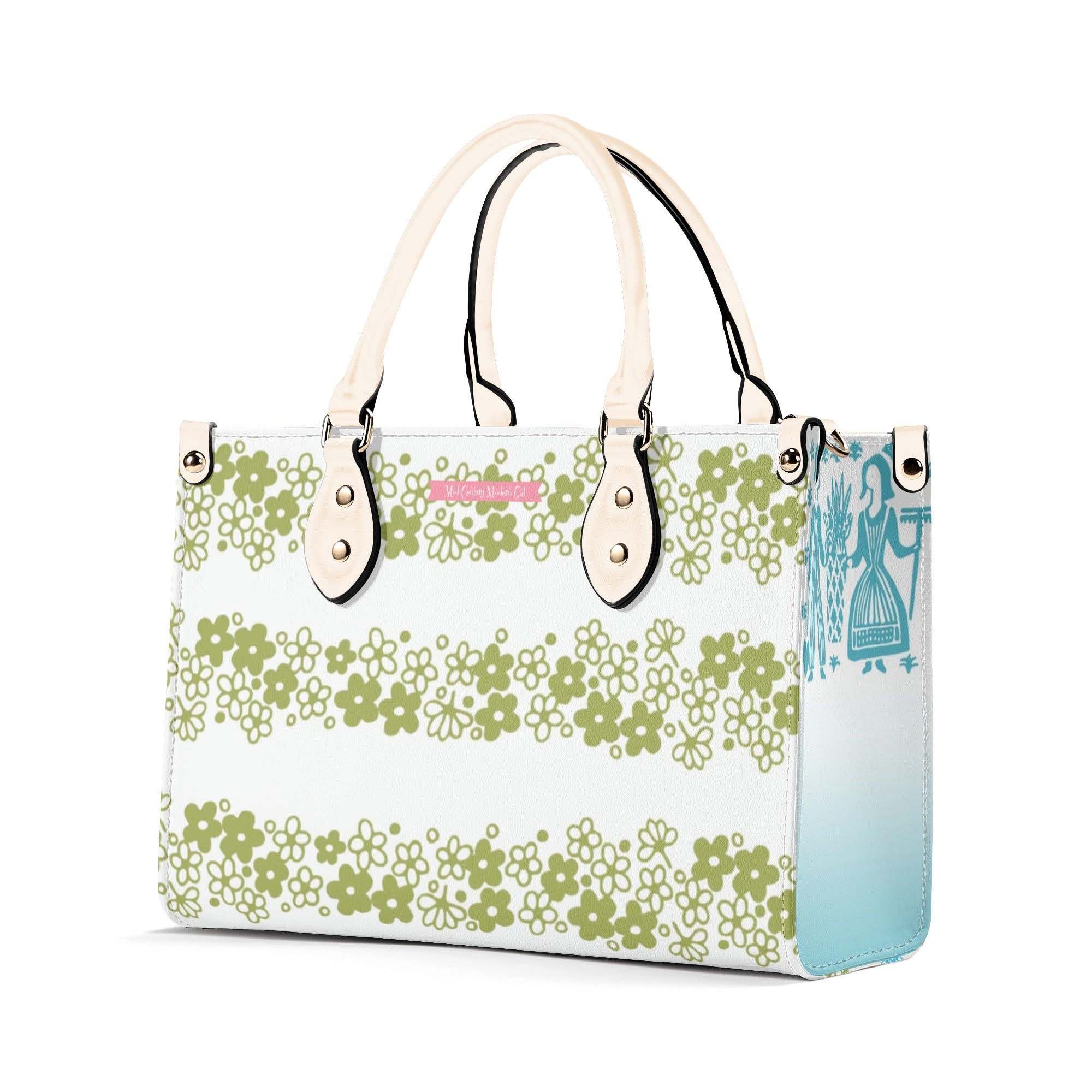 Spring Blossom Crazy Daisy Retro Pyrex Lover Kitschy Mod Handbag - Mid Century Modern Gal