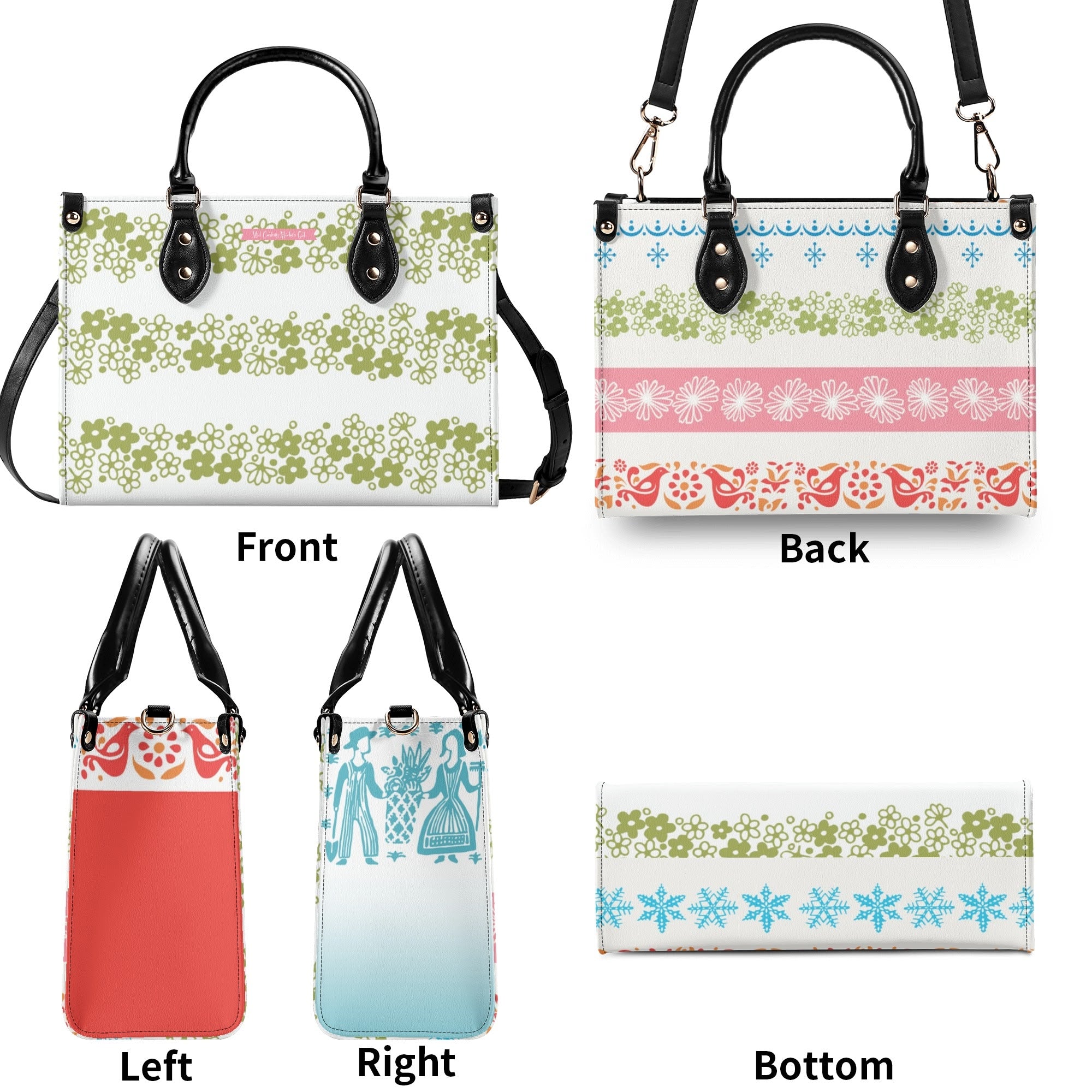 Spring Blossom Crazy Daisy Retro Pyrex Lover Kitschy Mod Handbag - Mid Century Modern Gal