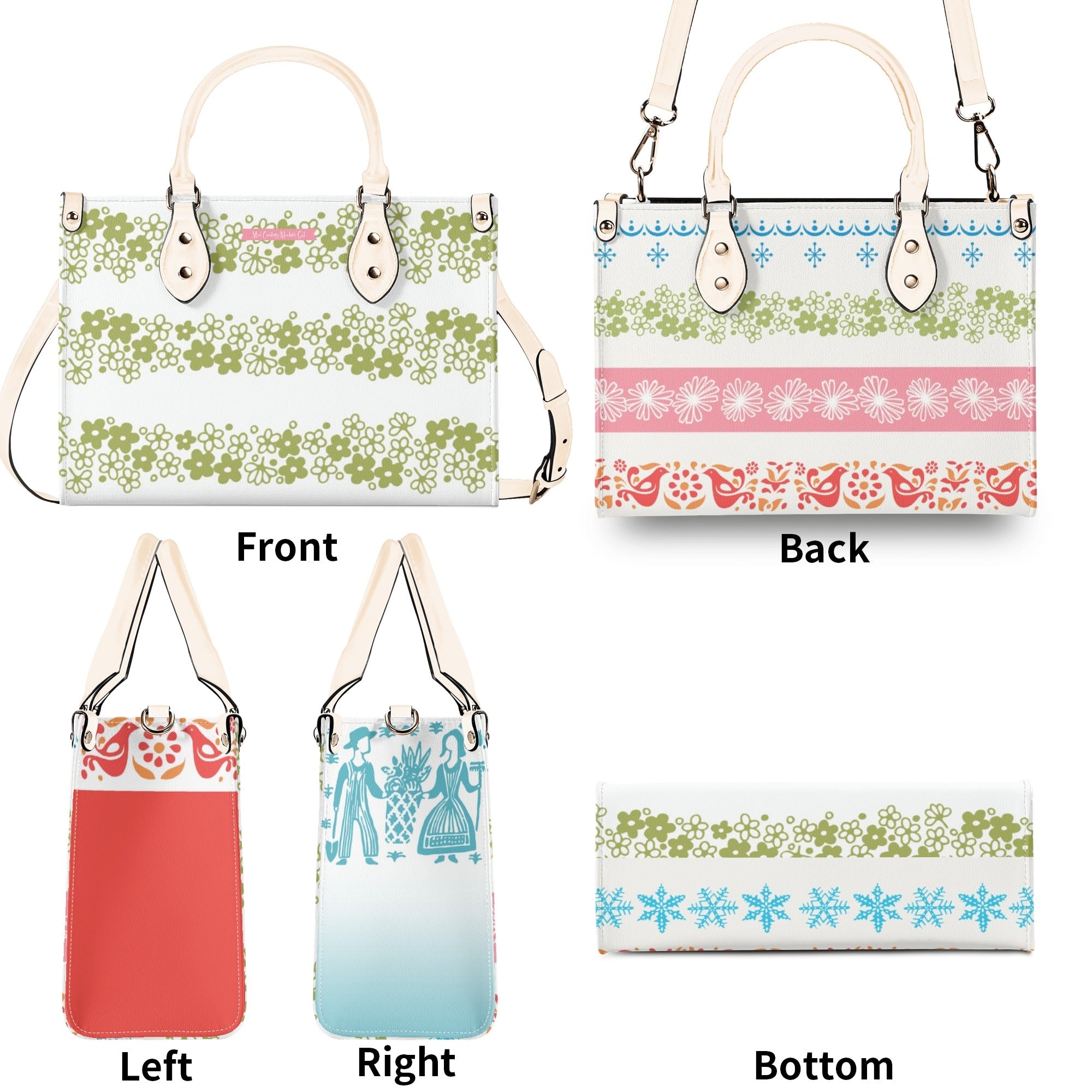 Spring Blossom Crazy Daisy Retro Pyrex Lover Kitschy Mod Handbag - Mid Century Modern Gal