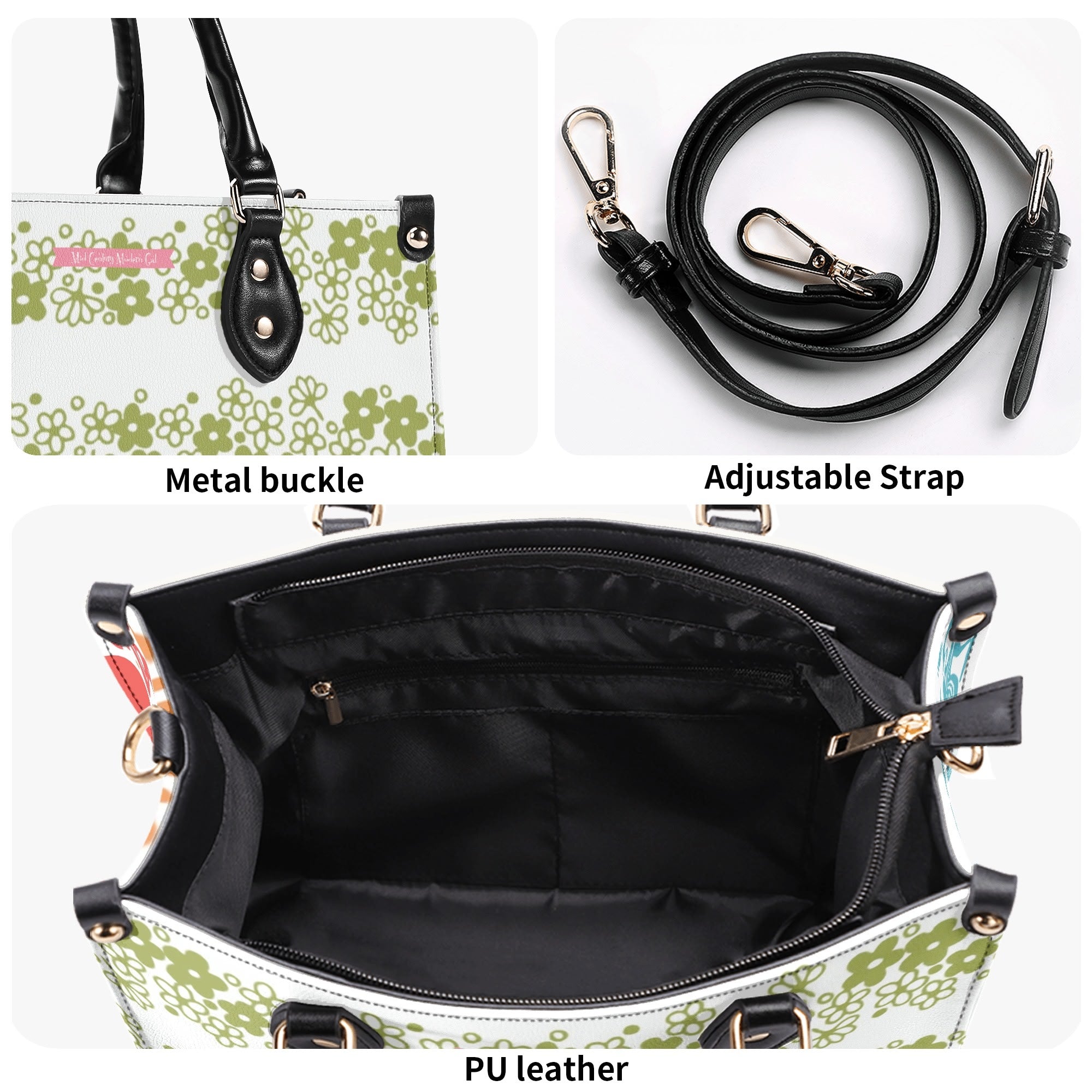 Spring Blossom Crazy Daisy Retro Pyrex Lover Kitschy Mod Handbag - Mid Century Modern Gal