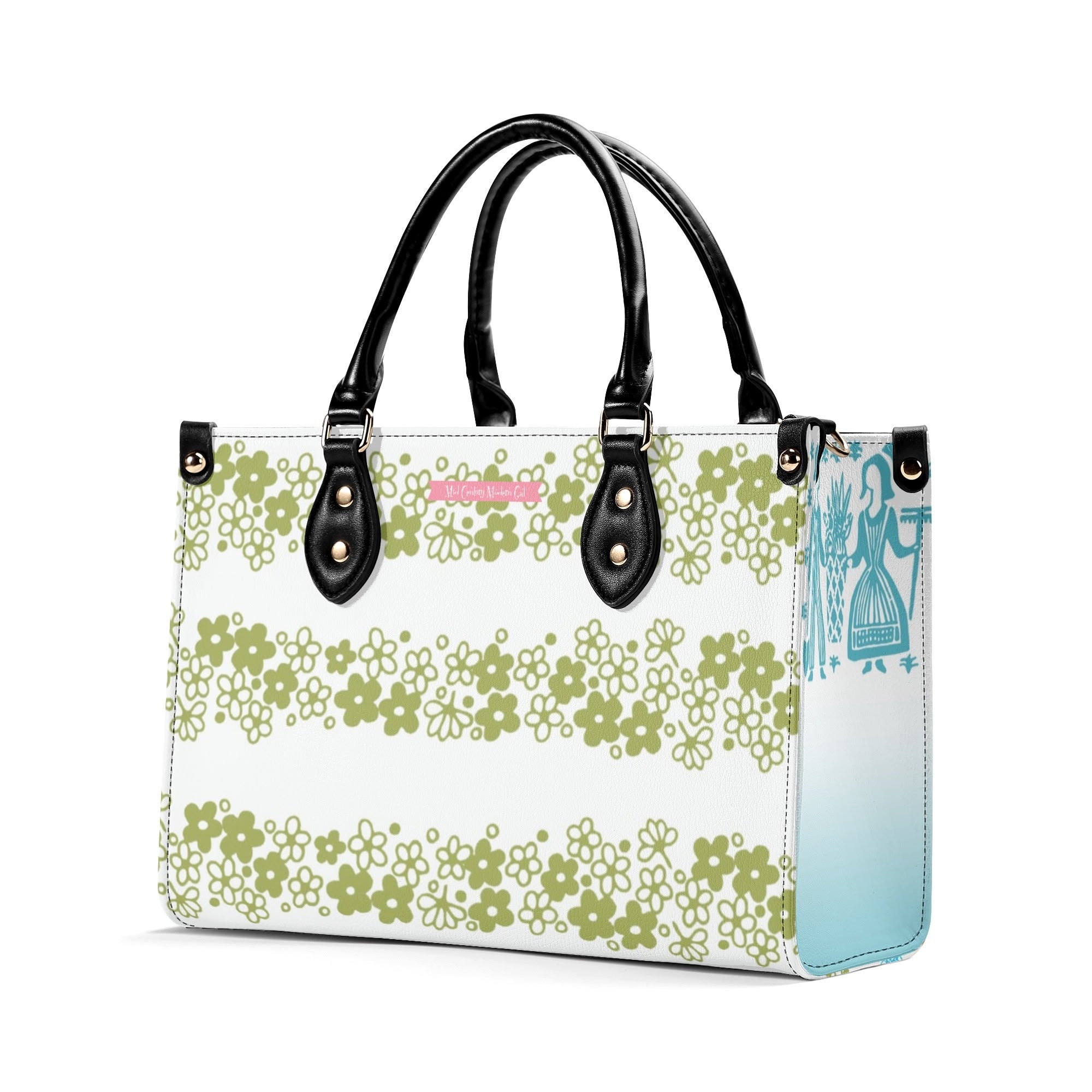Spring Blossom Crazy Daisy Retro Pyrex Lover Kitschy Mod Handbag - Mid Century Modern Gal