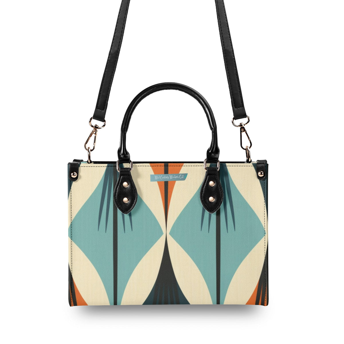 Mid Century Modern Atomic Martini Cat, Kitschy Retro Gal Handbag, Shoulder Bag - Mid Century Modern Gal