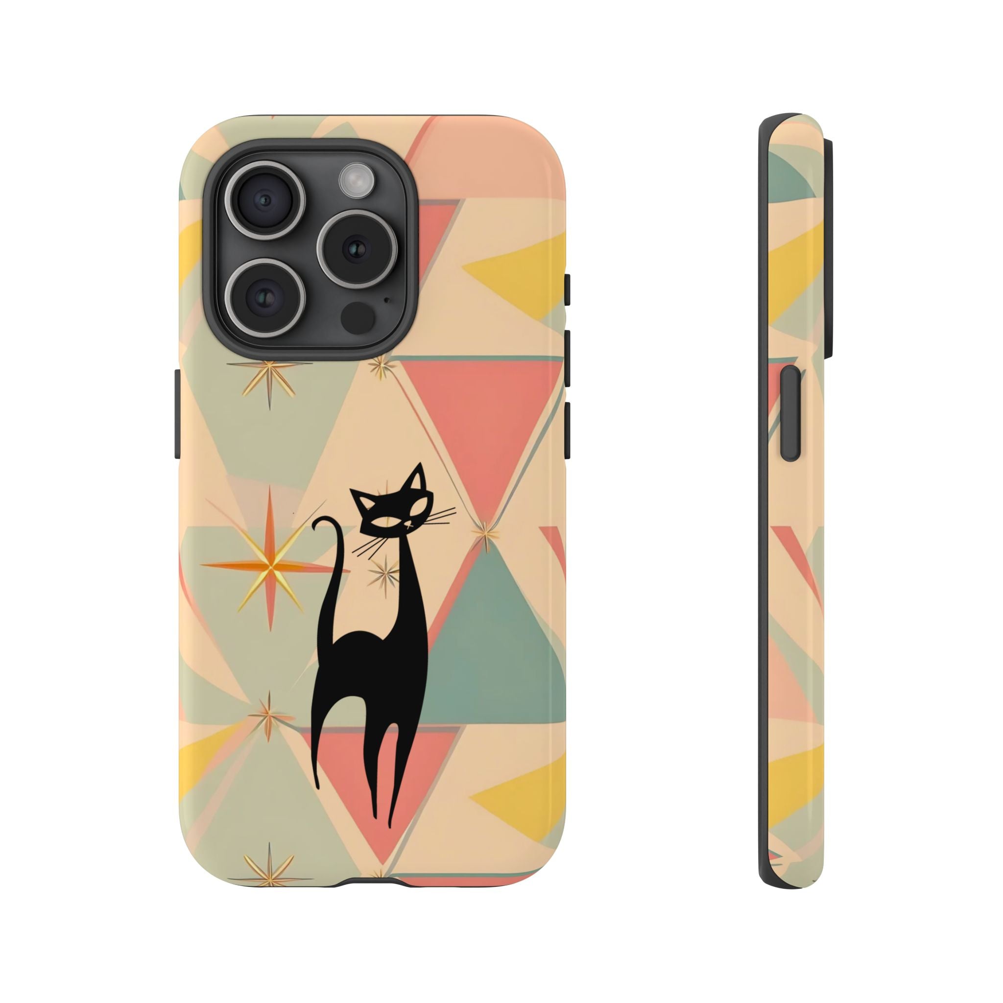 Atomic Cat Mid Mod Retro Cat Phone Case | Tough Cases with Vintage Vibe | Ideal for Cat Lovers - Mid Century Modern Gal