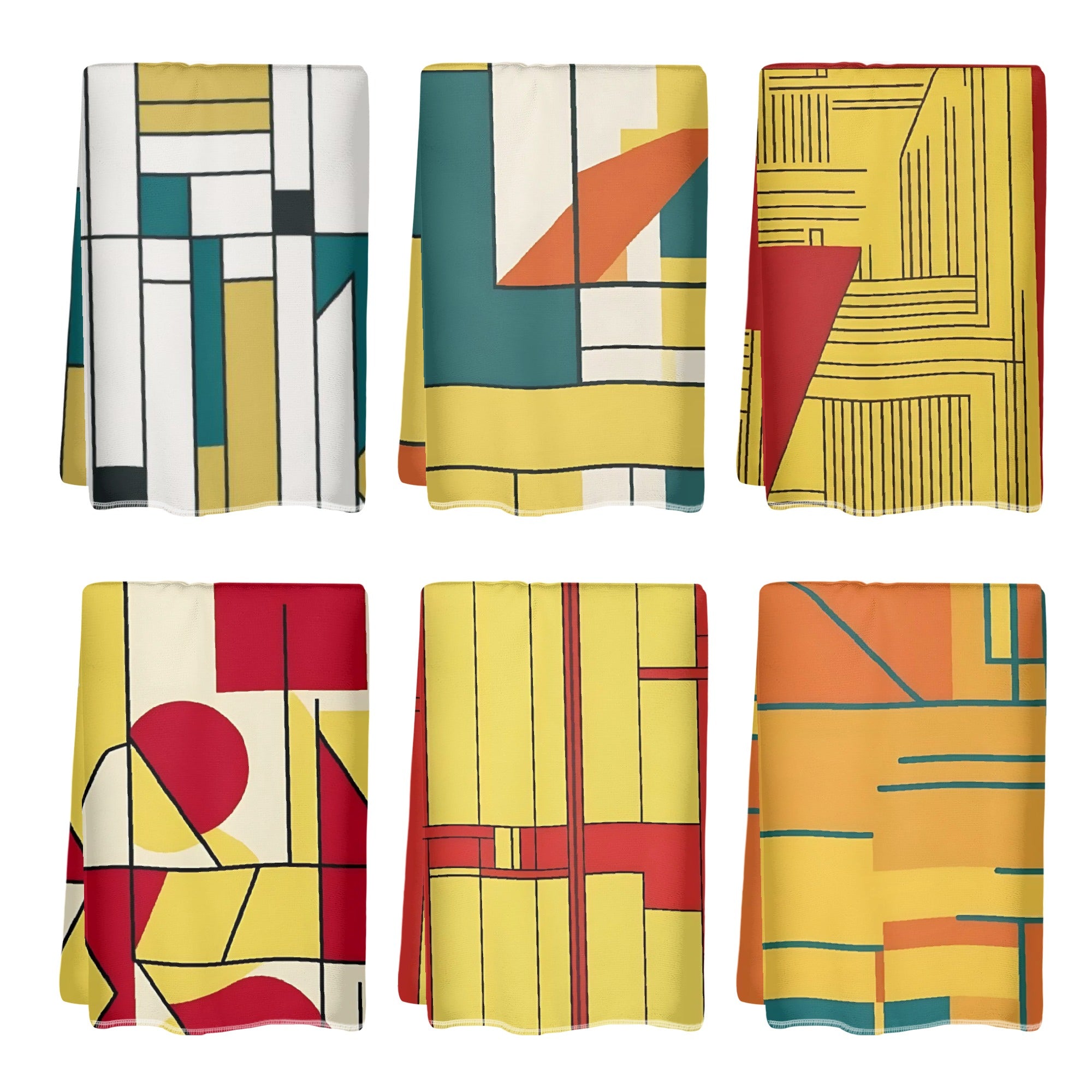 Mid Century Modern Hand Towels, Bauhaus Designed Kitchen Bath Hand Towels - Mid Century Modern Gal