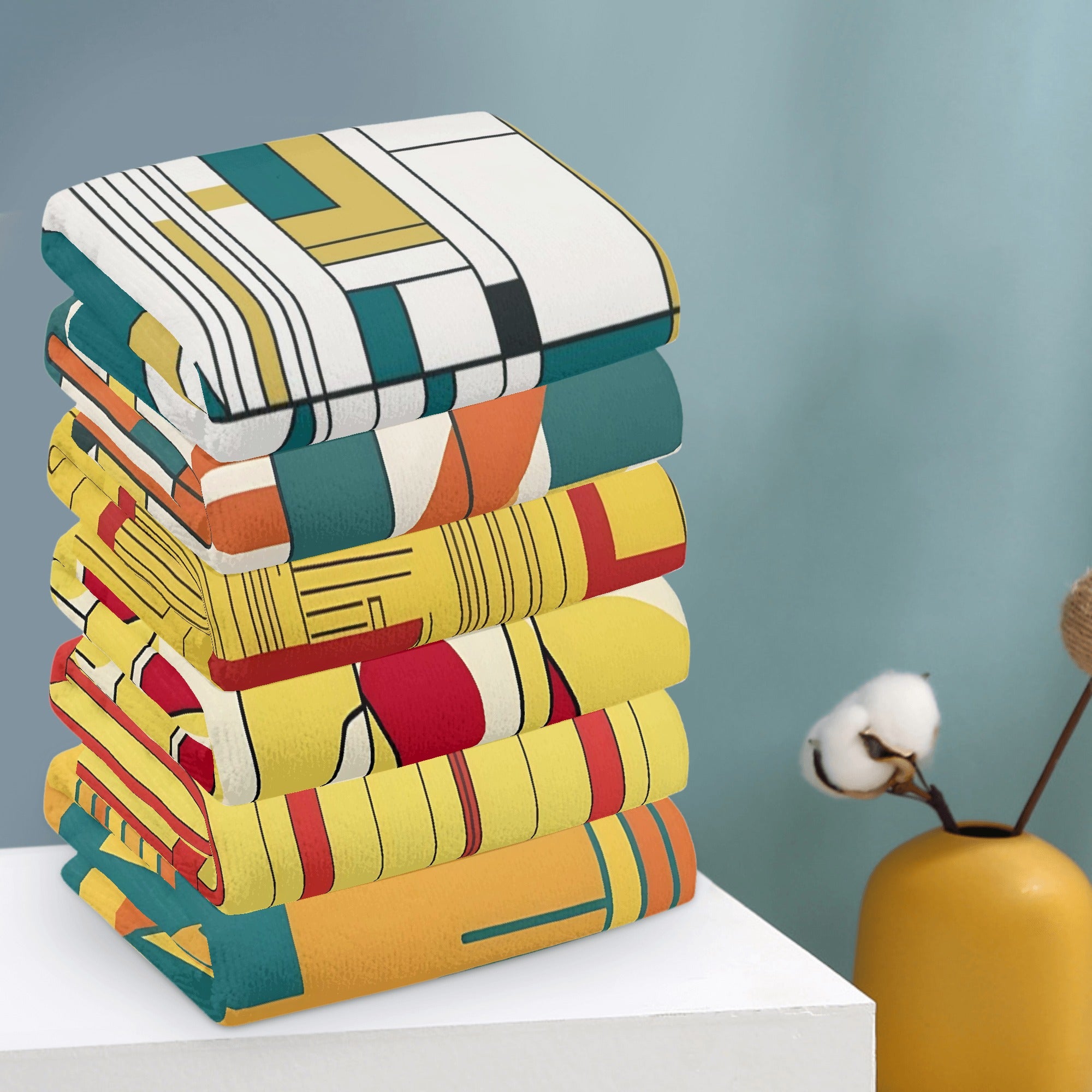 Mid Century Modern Hand Towels, Bauhaus Designed Kitchen Bath Hand Towels - Mid Century Modern Gal