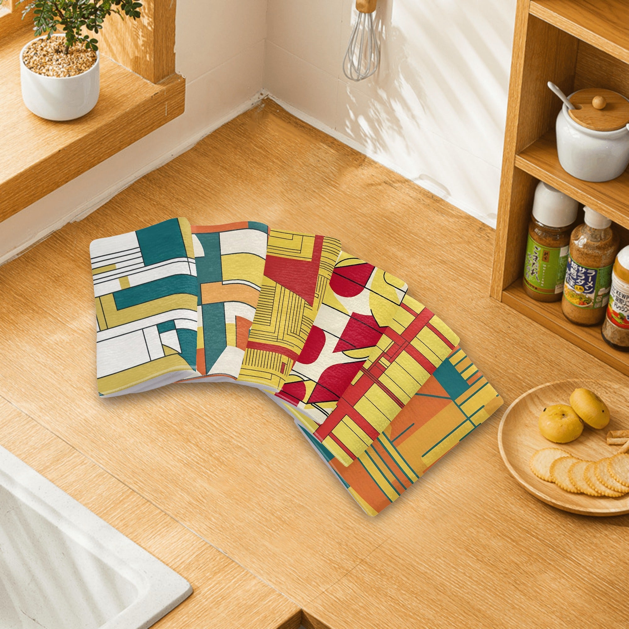 Mid Century Modern Hand Towels, Bauhaus Designed Kitchen Bath Hand Towels - Mid Century Modern Gal