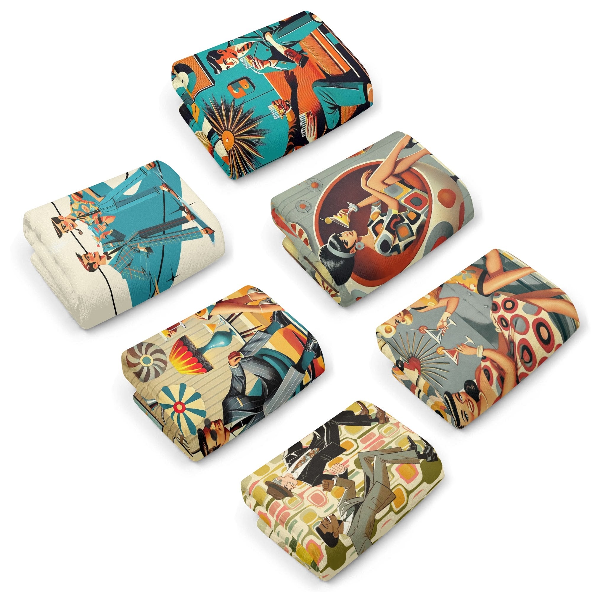 Mid Century Modern Bar Towels, All Inclusive, Mid Mod Kitschy MCM Barware - Mid Century Modern Gal