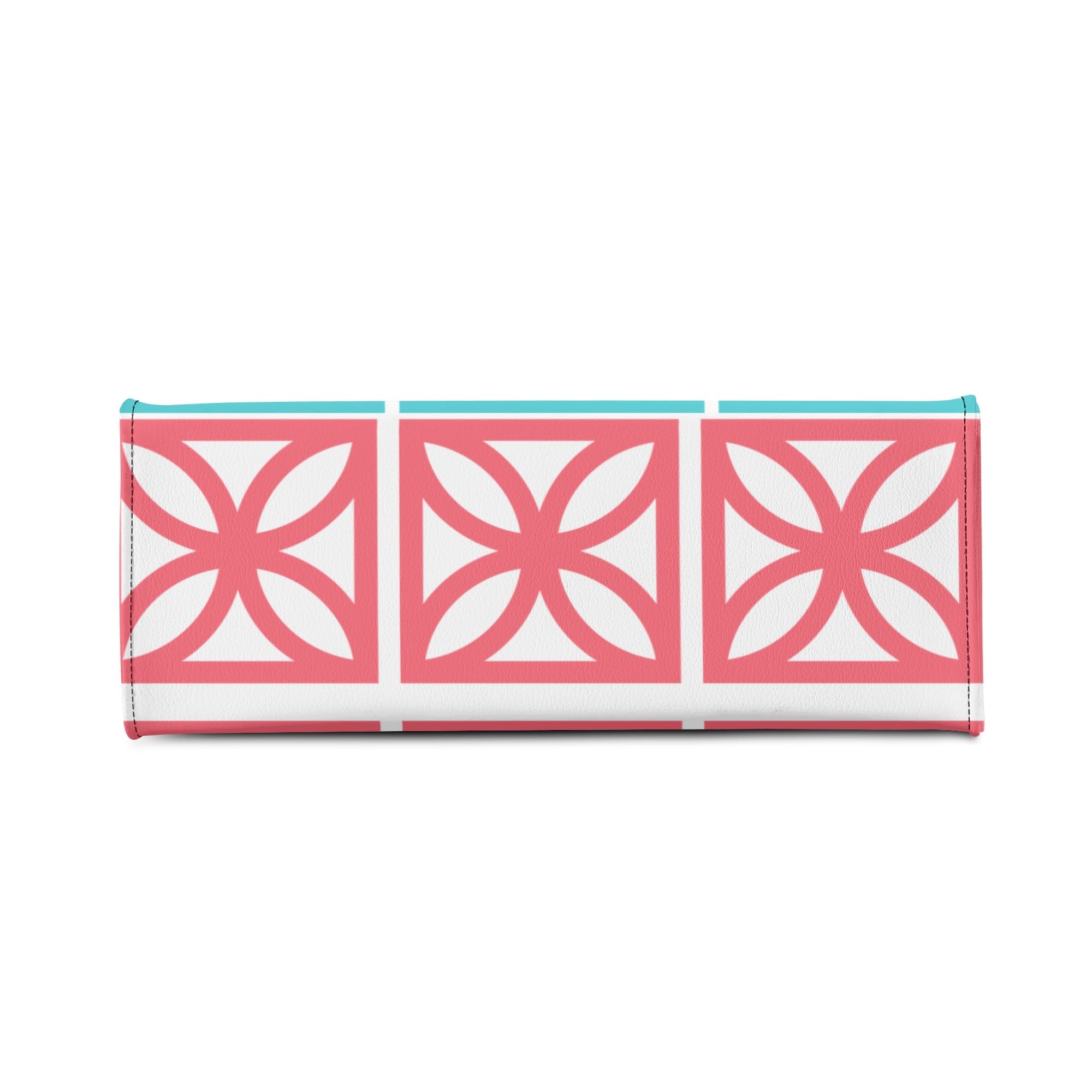 Mid Century Modern 50s Breeze Block, Aqua Coral, Atomic Cat, Spring Summer MCM Gal Signature Kitschy Handbag, Shoulder Bag - Mid Century Modern Gal