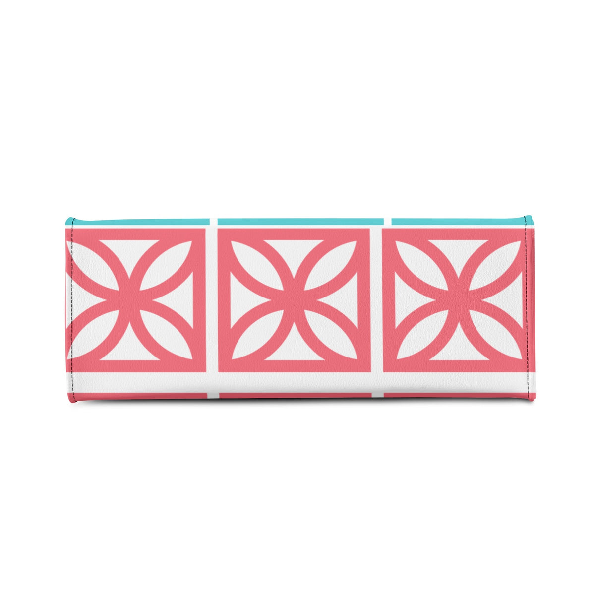 Mid Century Modern 50s Breeze Block, Aqua Coral, Atomic Cat, Spring Summer MCM Gal Signature Kitschy Handbag, Shoulder Bag - Mid Century Modern Gal