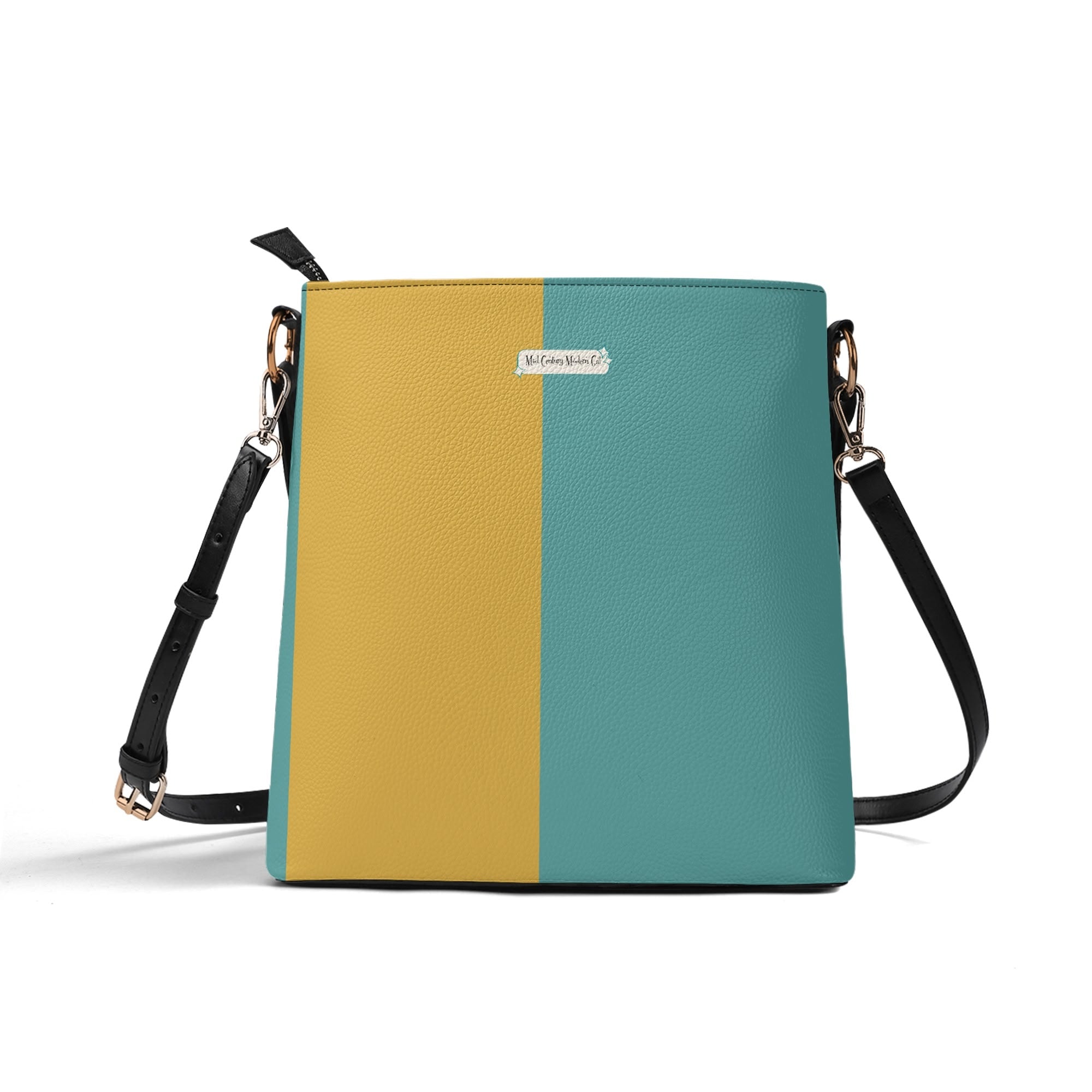 Retro Mermaid Cocktail Lounge Shoulder Bag, Atomic 50s Fashion Bag, Teal Reversible Design By MCM Gal, Mid Century Mod Kitschy Trendy Purse - Mid Century Modern Gal