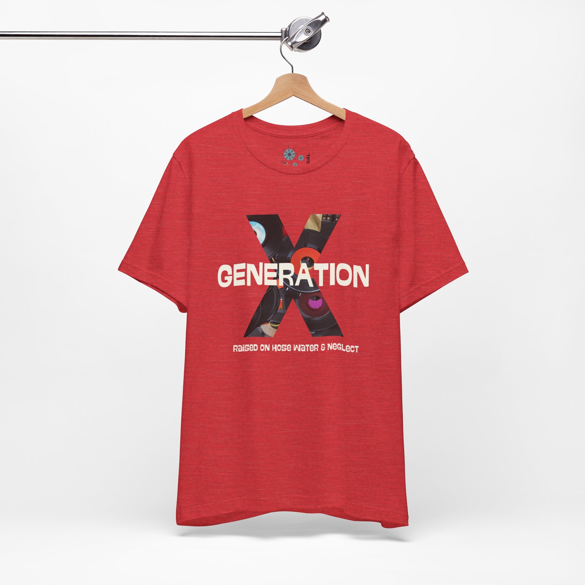 Generation X Retro Tee, Raised On Hose Water And Neglect Unisex Jersey Short Sleeve Tee - Mid Century Modern Gal
