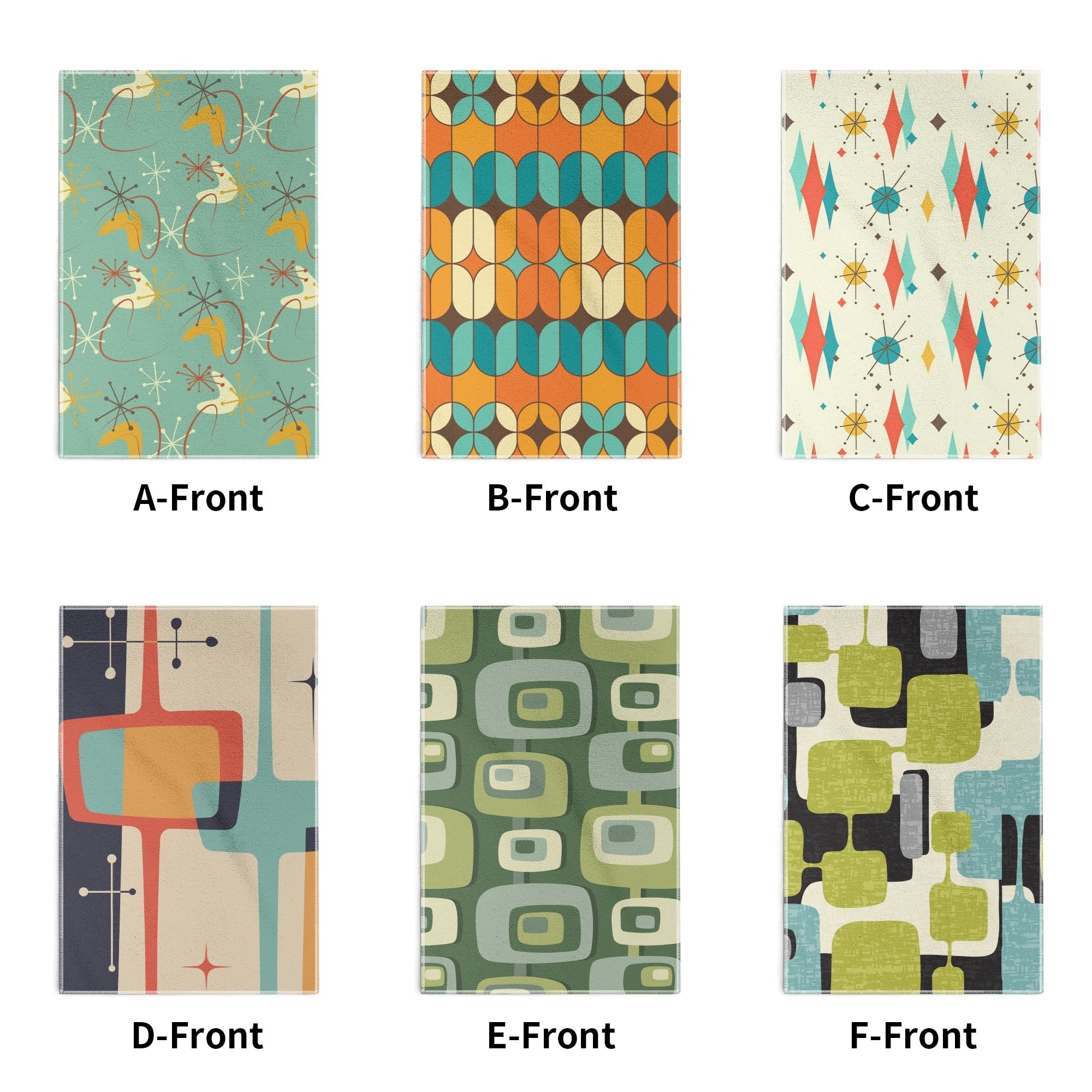 Mid Century Modern Kitschy Mod Collection MCM Designed Kitchen Bath Hand Towels - Mid Century Modern Gal