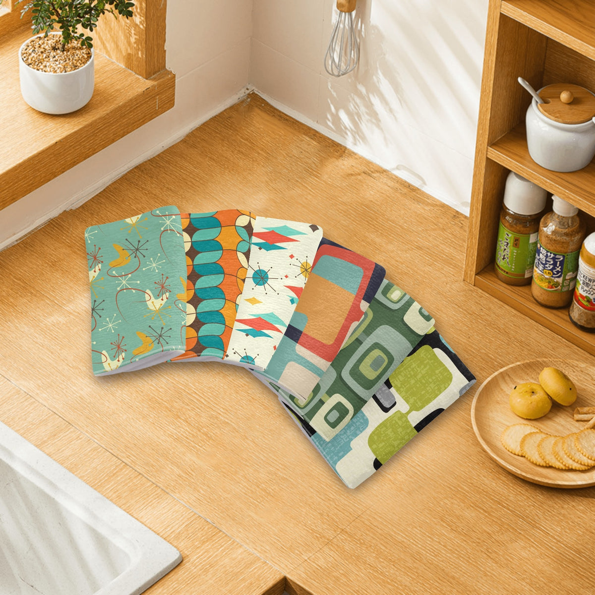 Mid Century Modern Kitschy Mod Collection MCM Designed Kitchen Bath Hand Towels - Mid Century Modern Gal
