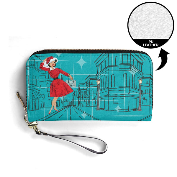 Mid Century Modern Christmas Mod Gal City Vibes Atomic Starburst Christmas Kitschy Mid Century Modern Wristlet