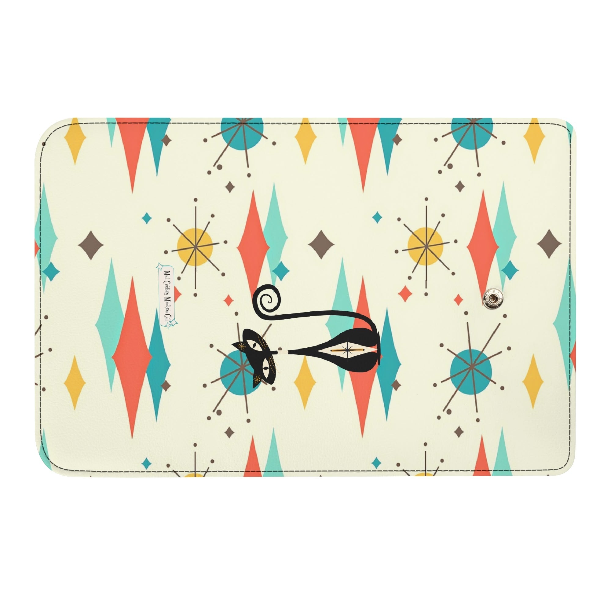 Atomic Cat Franciscan Starburst Retro Mid Mod Trifold Clutch Long Wallet - Mid Century Modern Gal