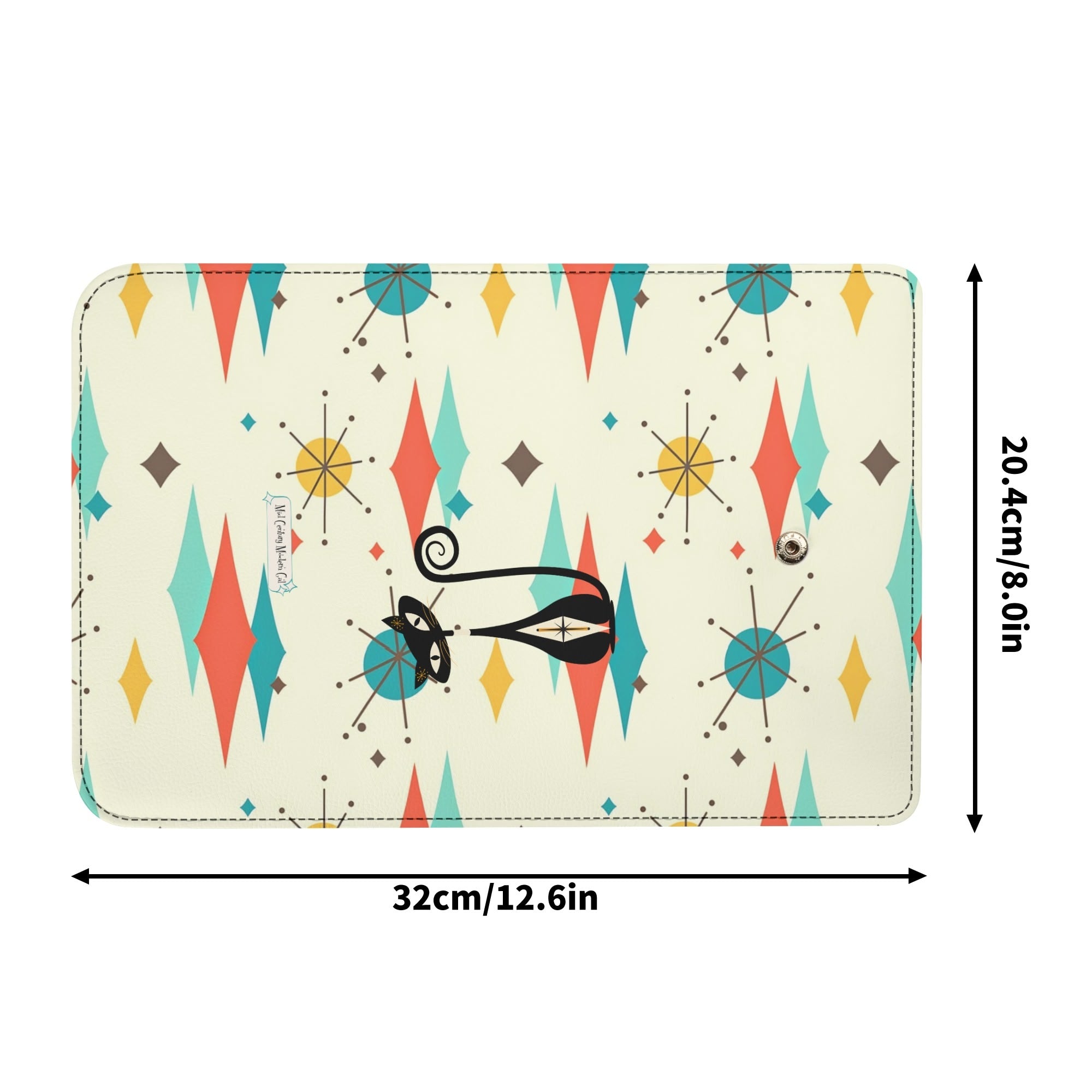 Atomic Cat Franciscan Starburst Retro Mid Mod Trifold Clutch Long Wallet - Mid Century Modern Gal