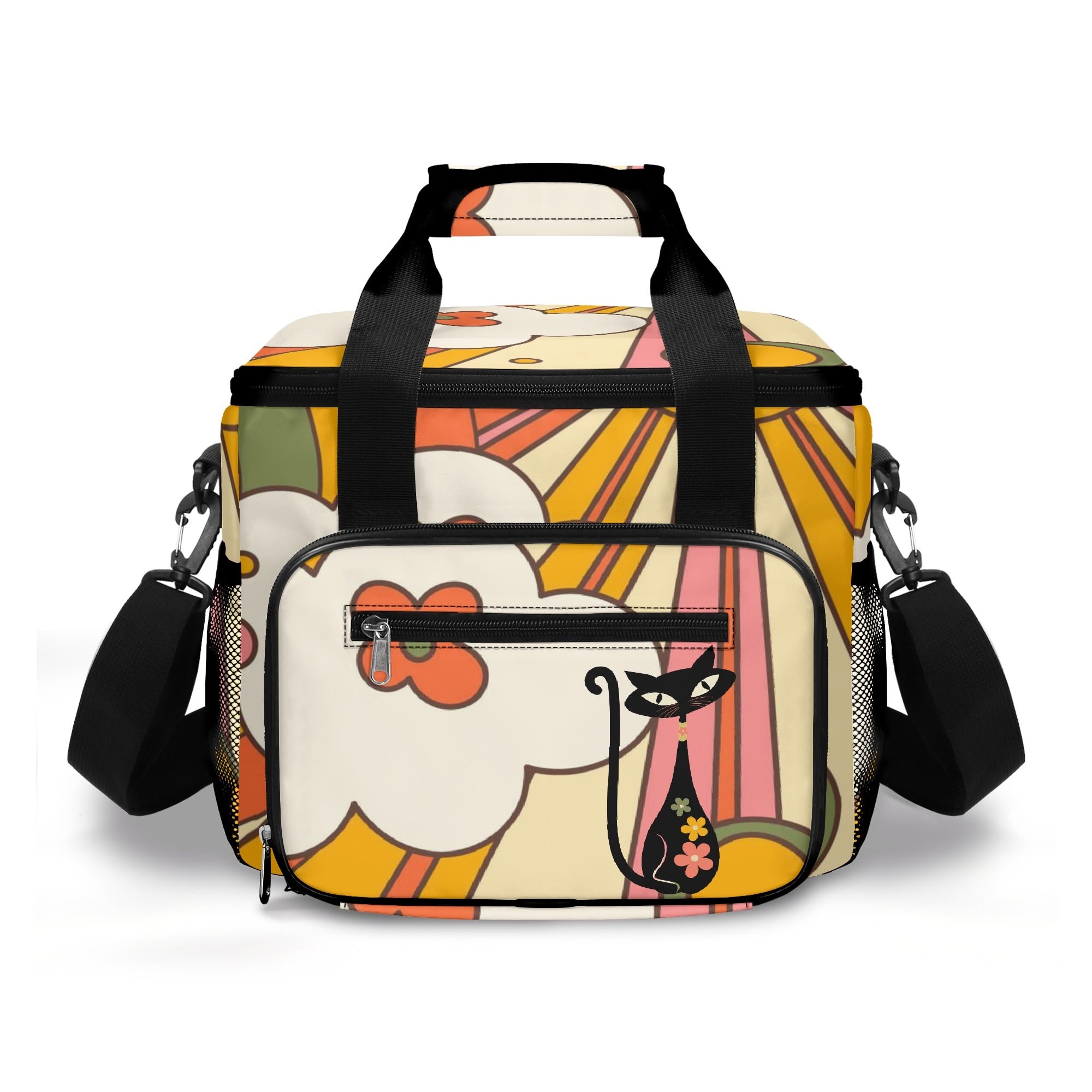 Retro Ray Of Sunshine Groovy Mod Atomic Cat Mid Century Modern Designed, Kitschy Beach, Pool Cooler Bag - Mid Century Modern Gal