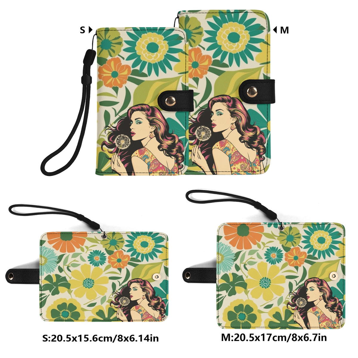 Groovy Flower Power Retro Mod Phone Flip Case Mobile Phone - Mid Century Modern Gal