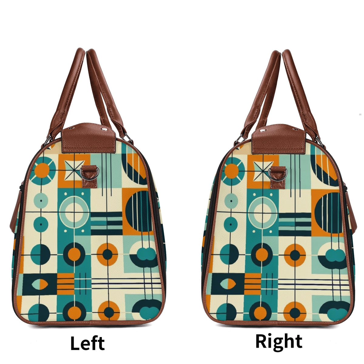 Mid Century Modern Travel Vibes, Bauhaus Designed Geometric Mod Trifold Foldable Duffle Bag - Mid Century Modern Gal