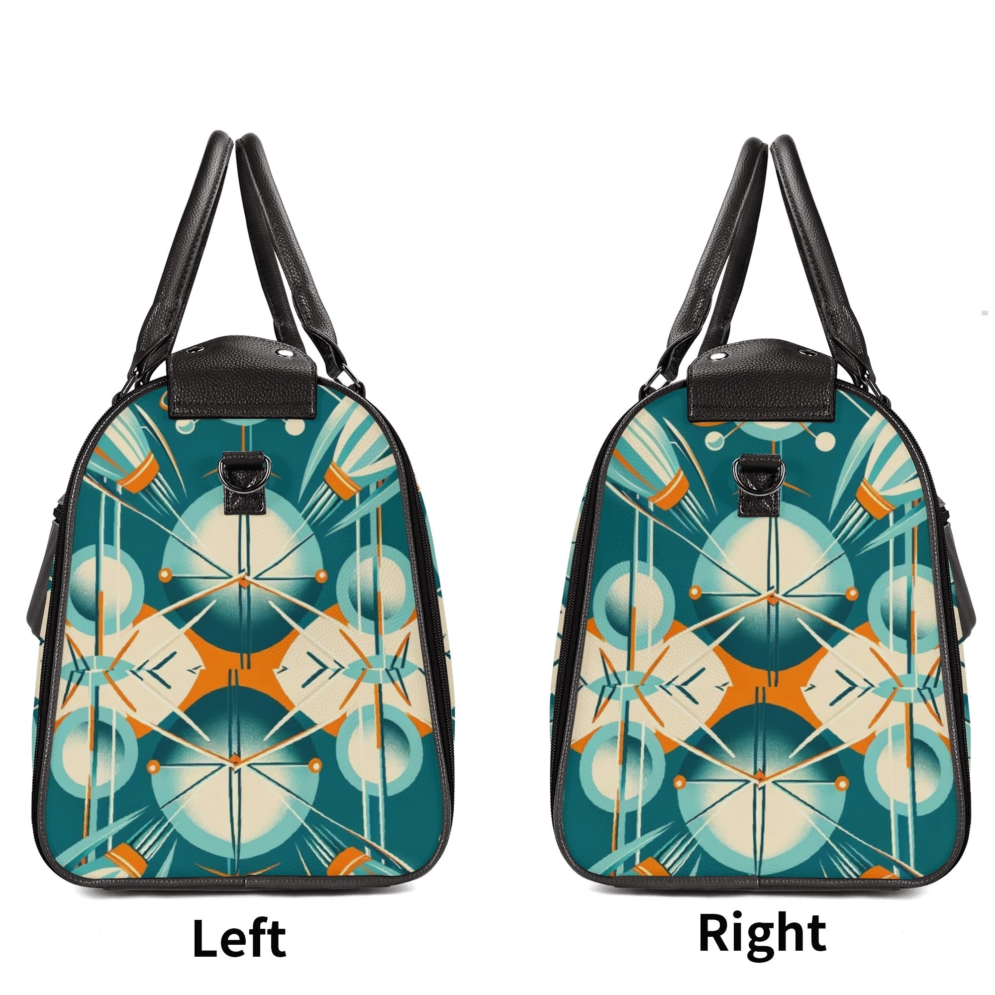 Mid Mod Retro Teal Space Age MCM Duffle Bag Foldable Travel Bag - Mid Century Modern Gal