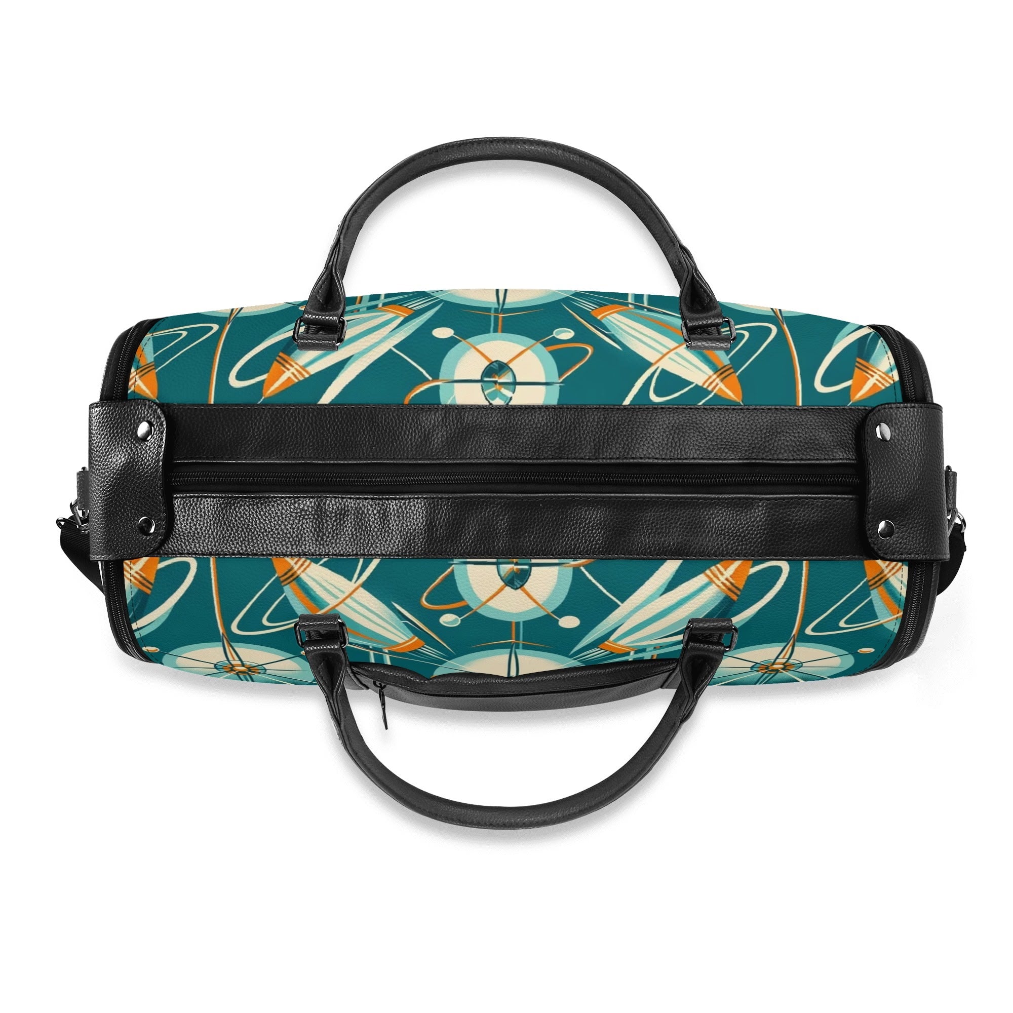 Mid Mod Retro Teal Space Age MCM Duffle Bag Foldable Travel Bag - Mid Century Modern Gal