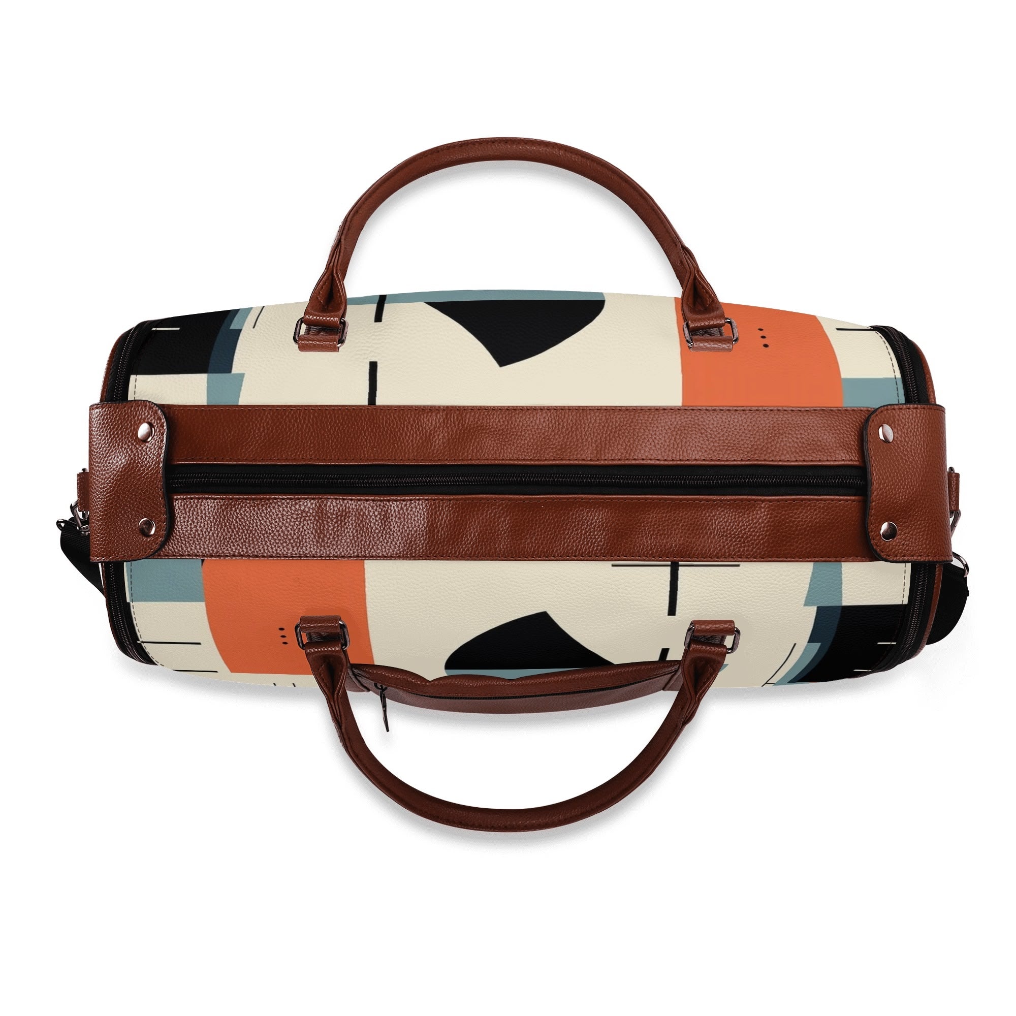 Mid Century Modern Bauhaus Mens Travel Duffle Bag, Trifold Designed MCM Foldable Travel Bag - Mid Century Modern Gal